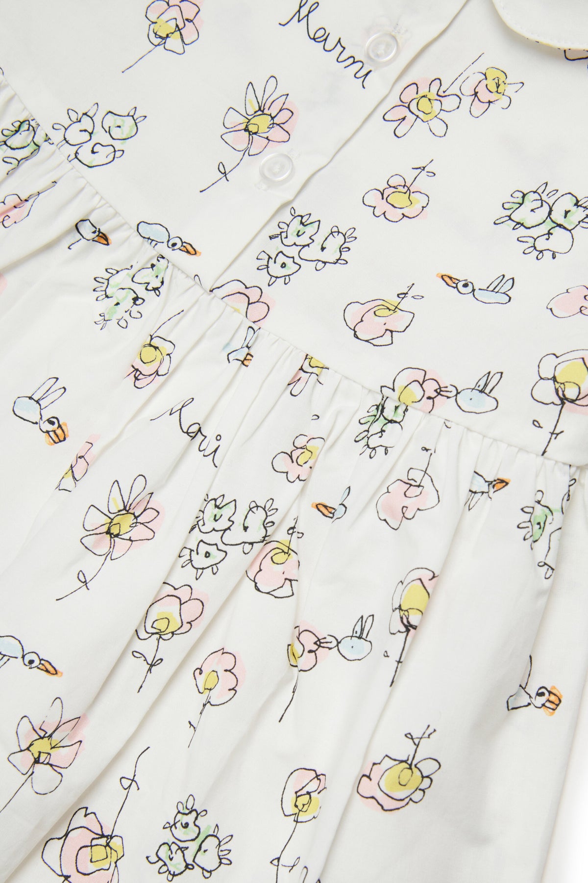 Dress with floral print and rounded collar