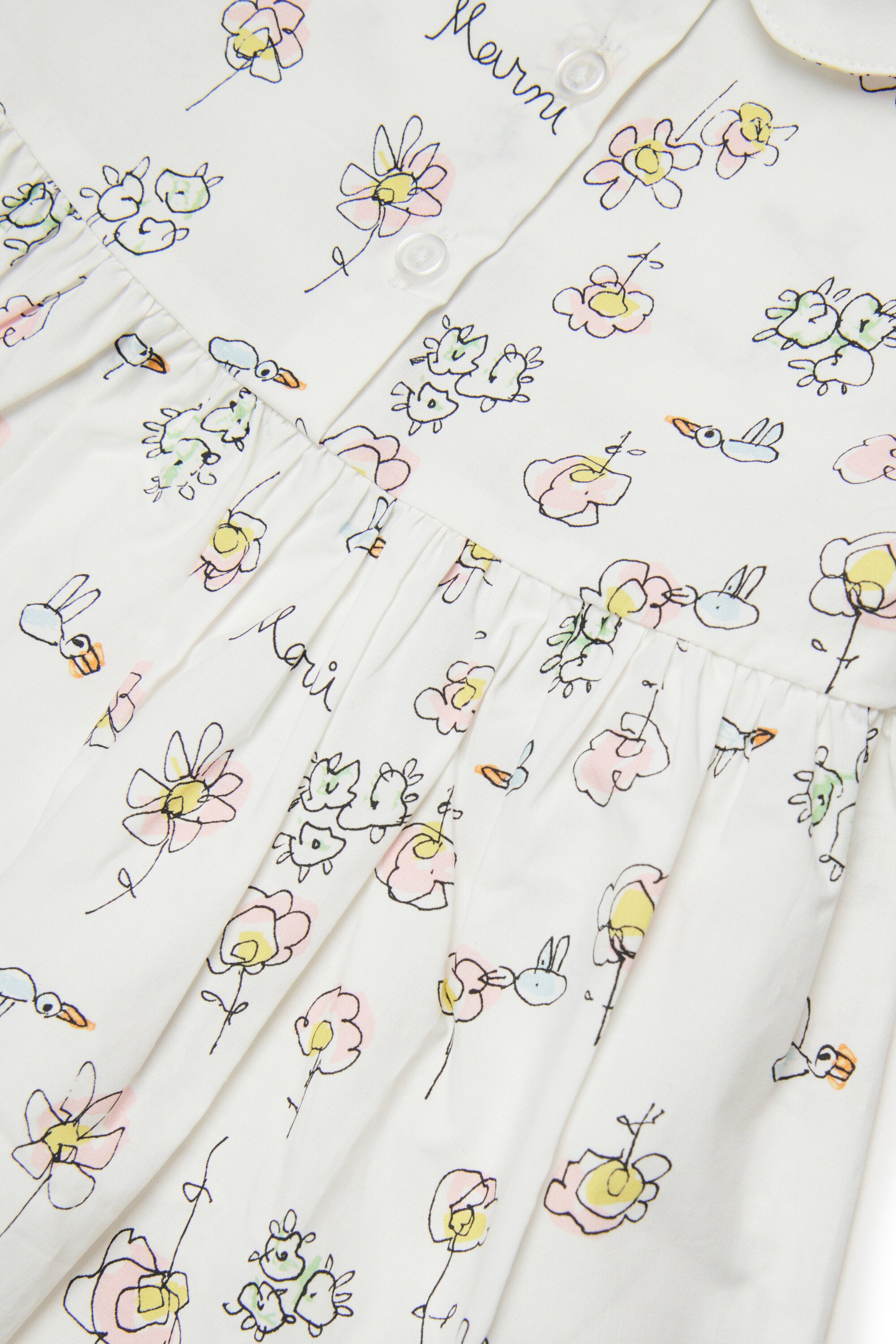 Dress with floral print and rounded collar