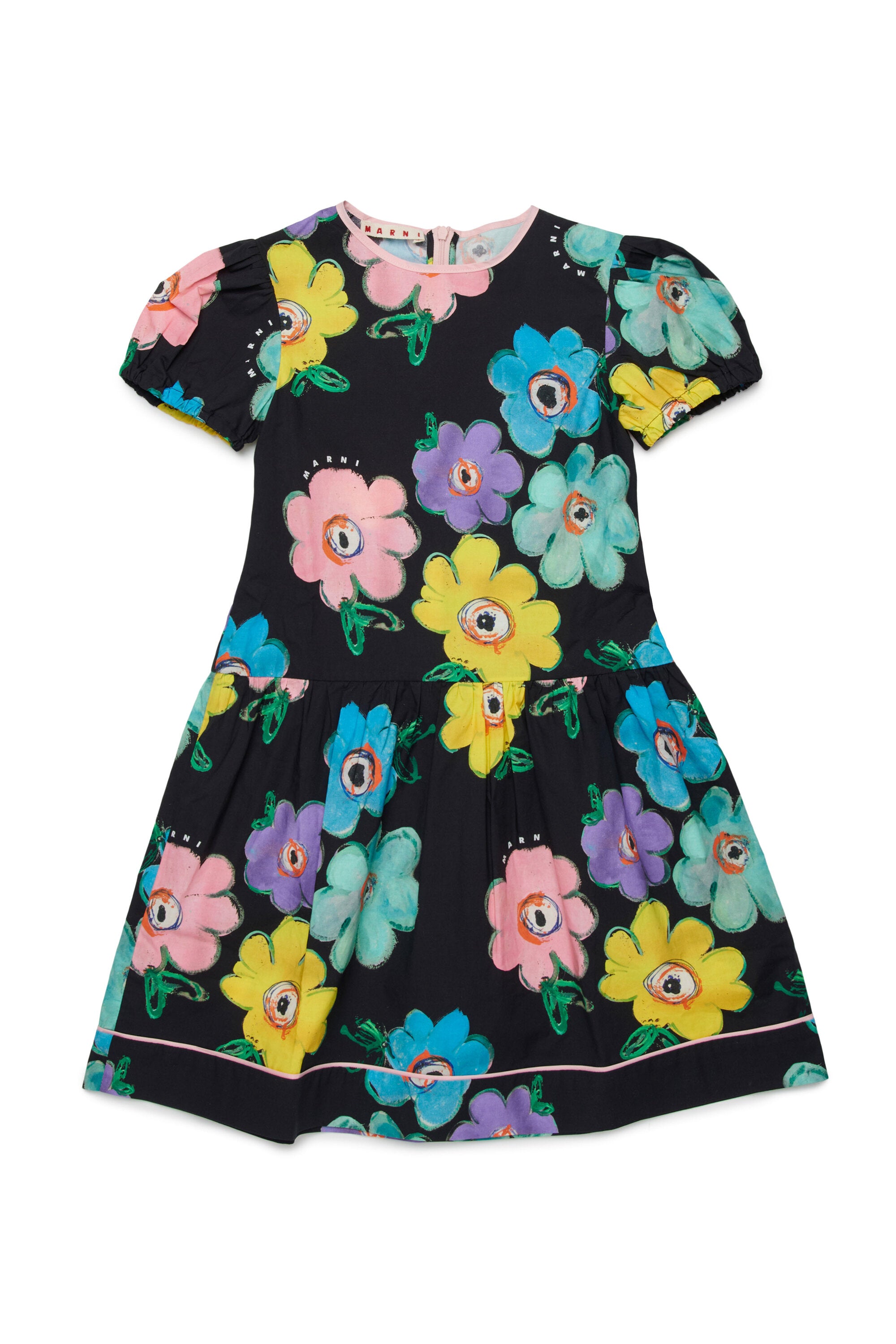 Dress with colorful floral print