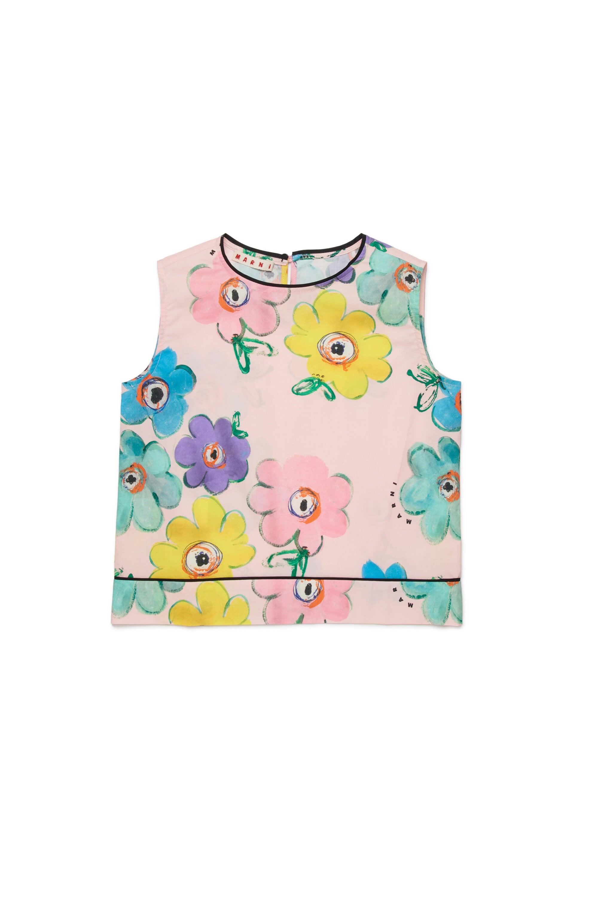 Sleeveless floral print shirt