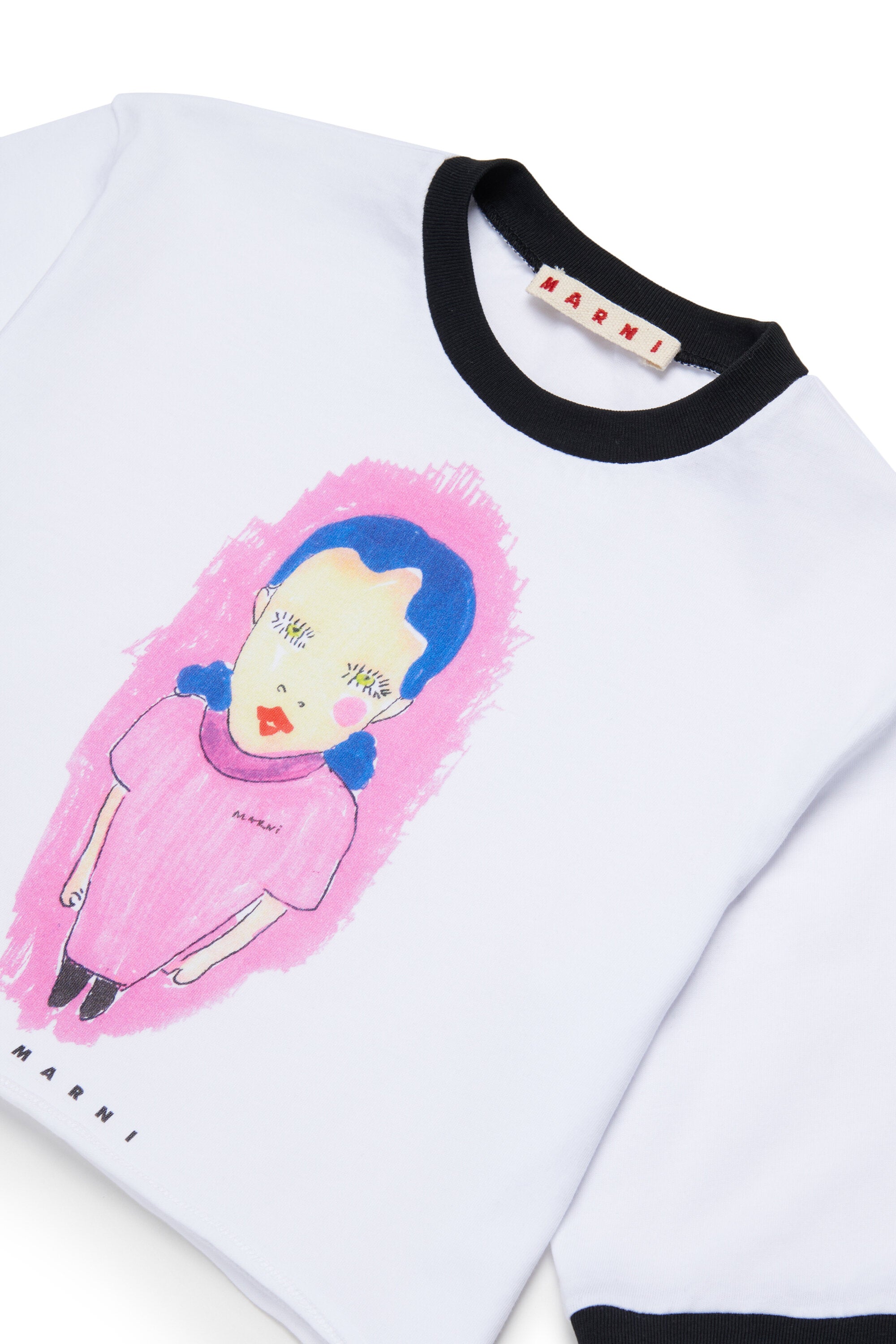 Graphic print t-shirt with contrasting trims