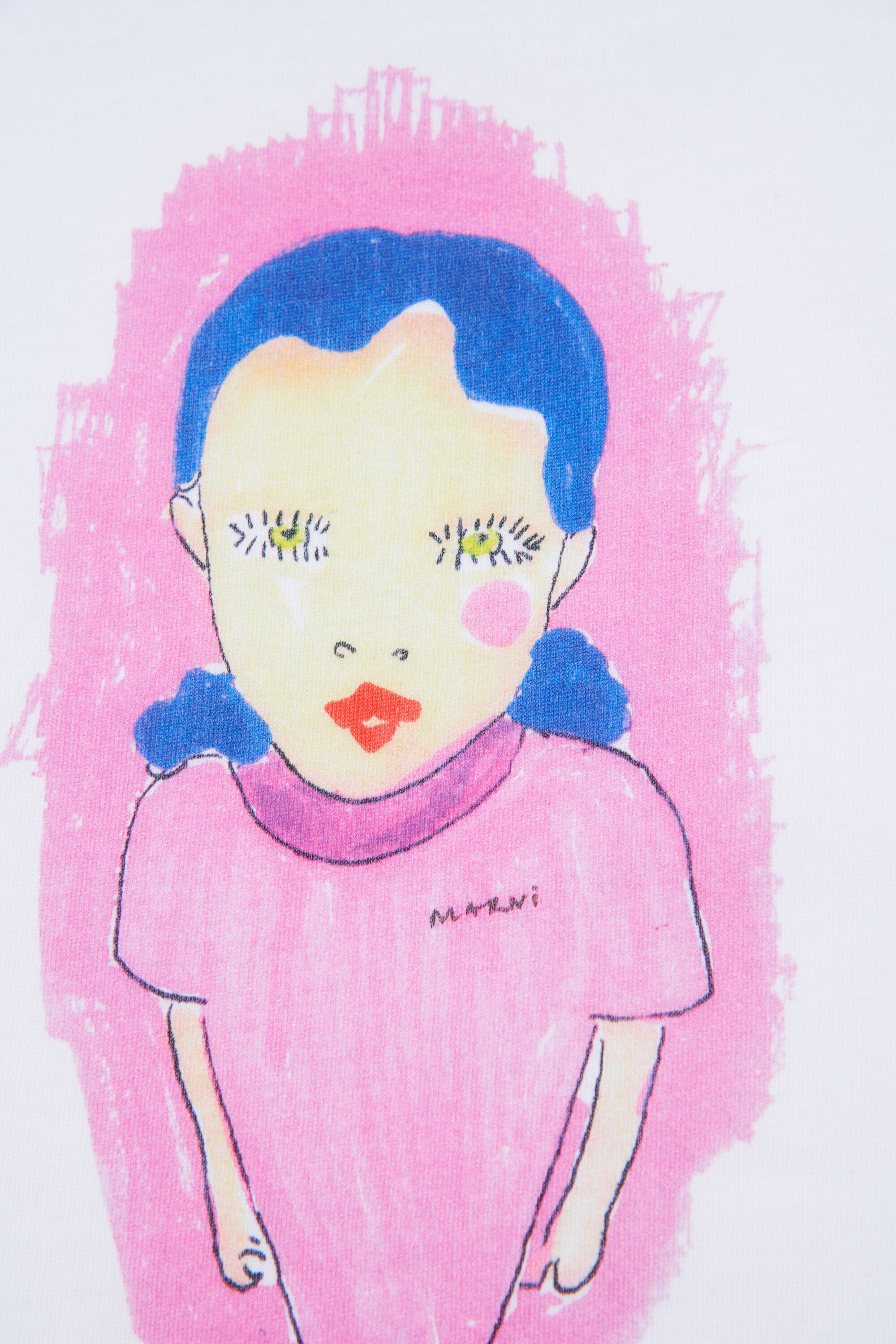 Graphic print t-shirt with contrasting trims