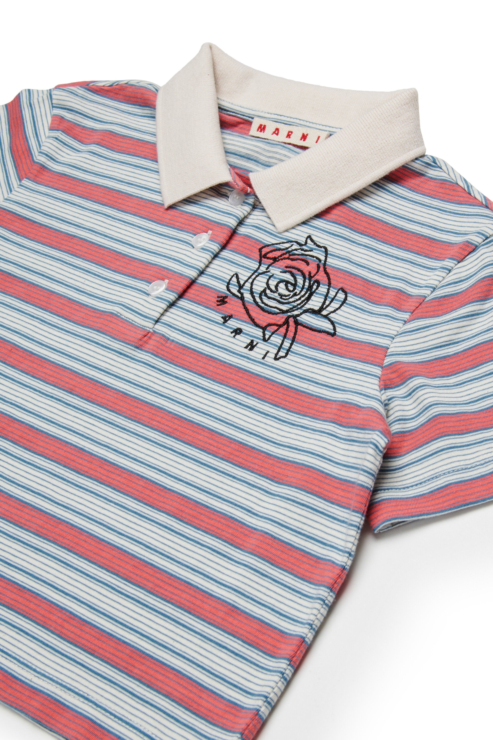 Striped polo shirt with logo