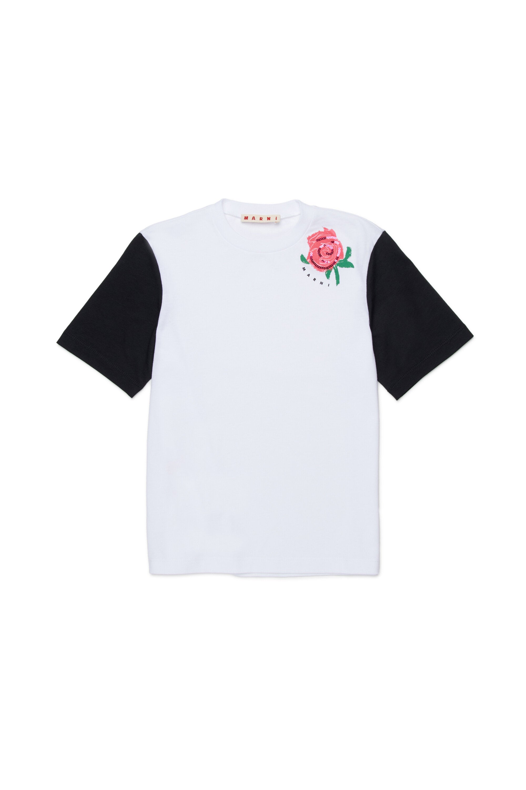 T-shirt with print and sequins