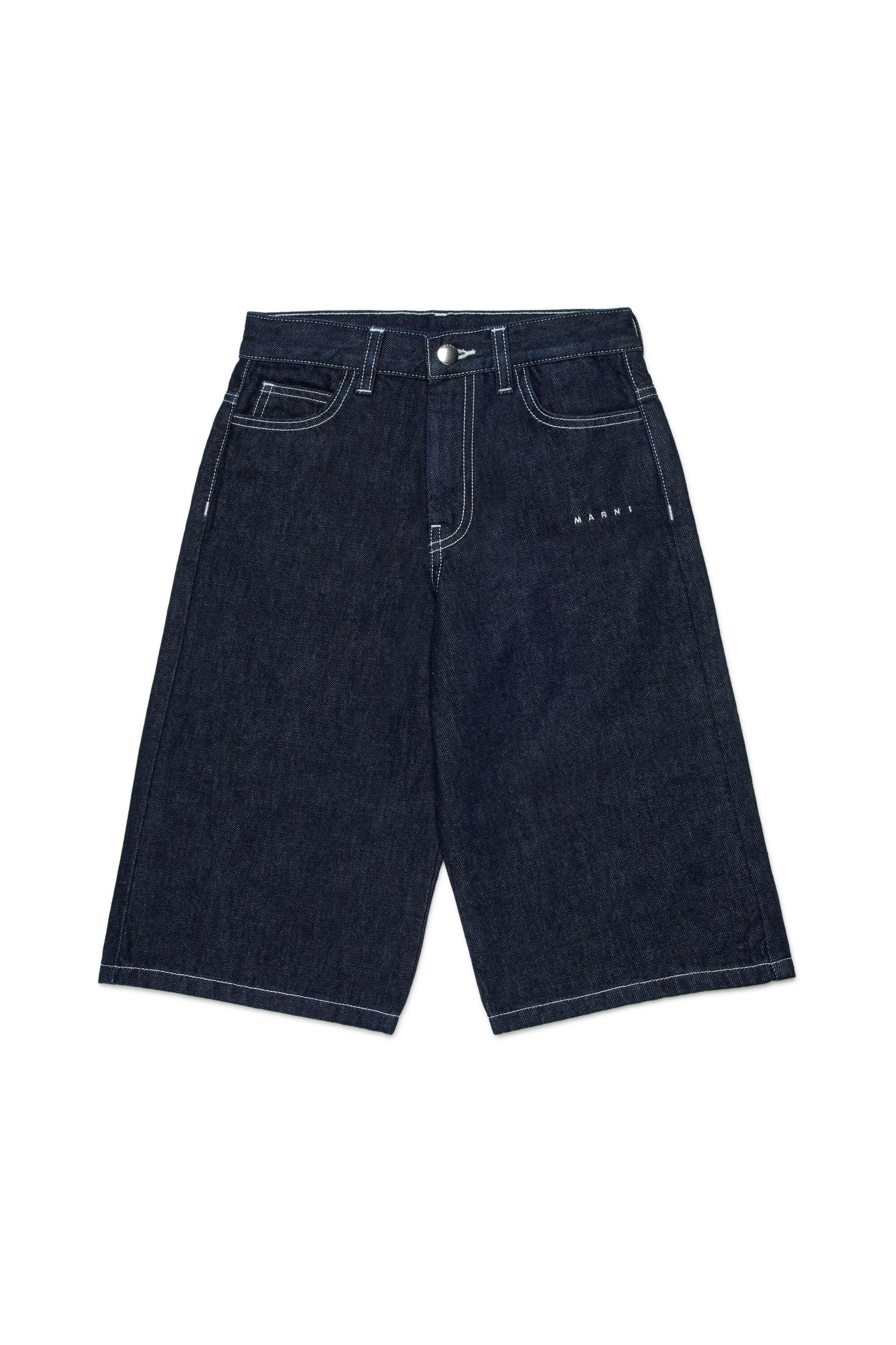 Dark blue denim shorts