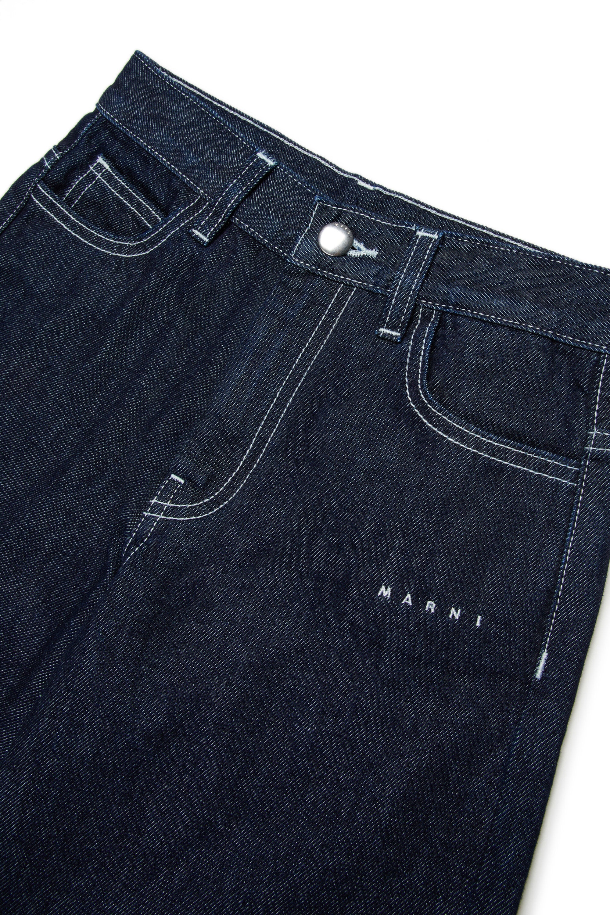 Dark blue denim shorts