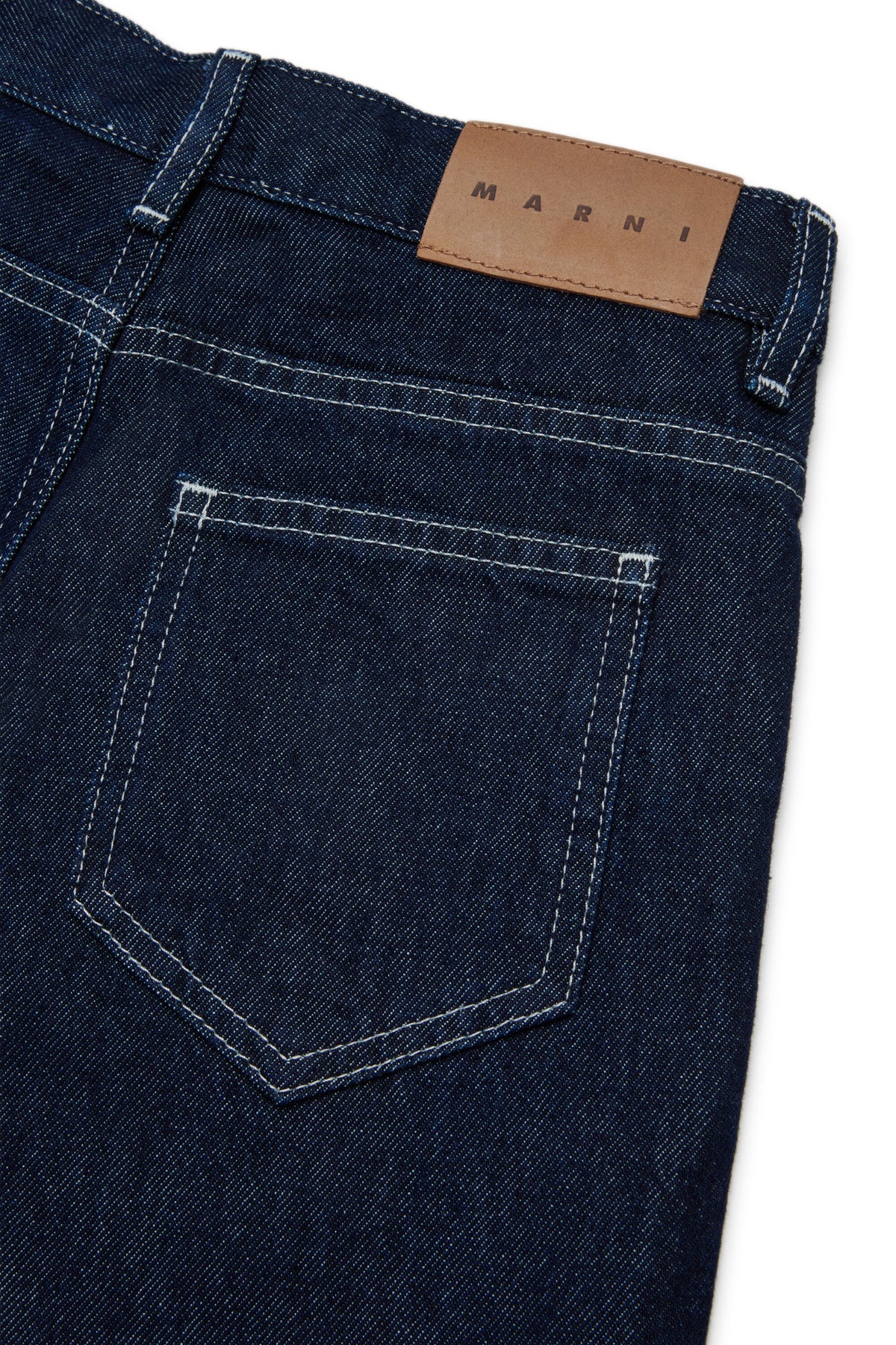 Denim Bermuda shorts with printed logo