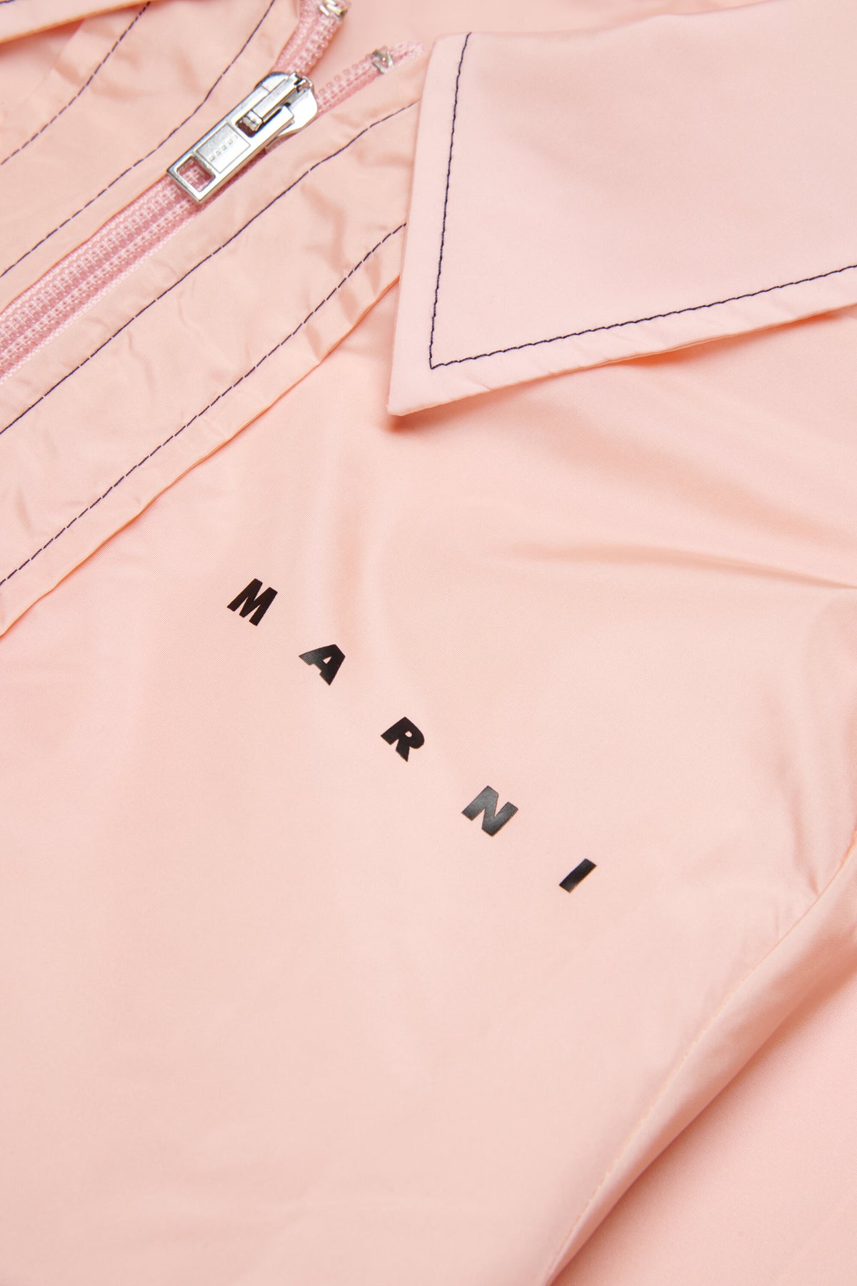 Long jacket with printed logo