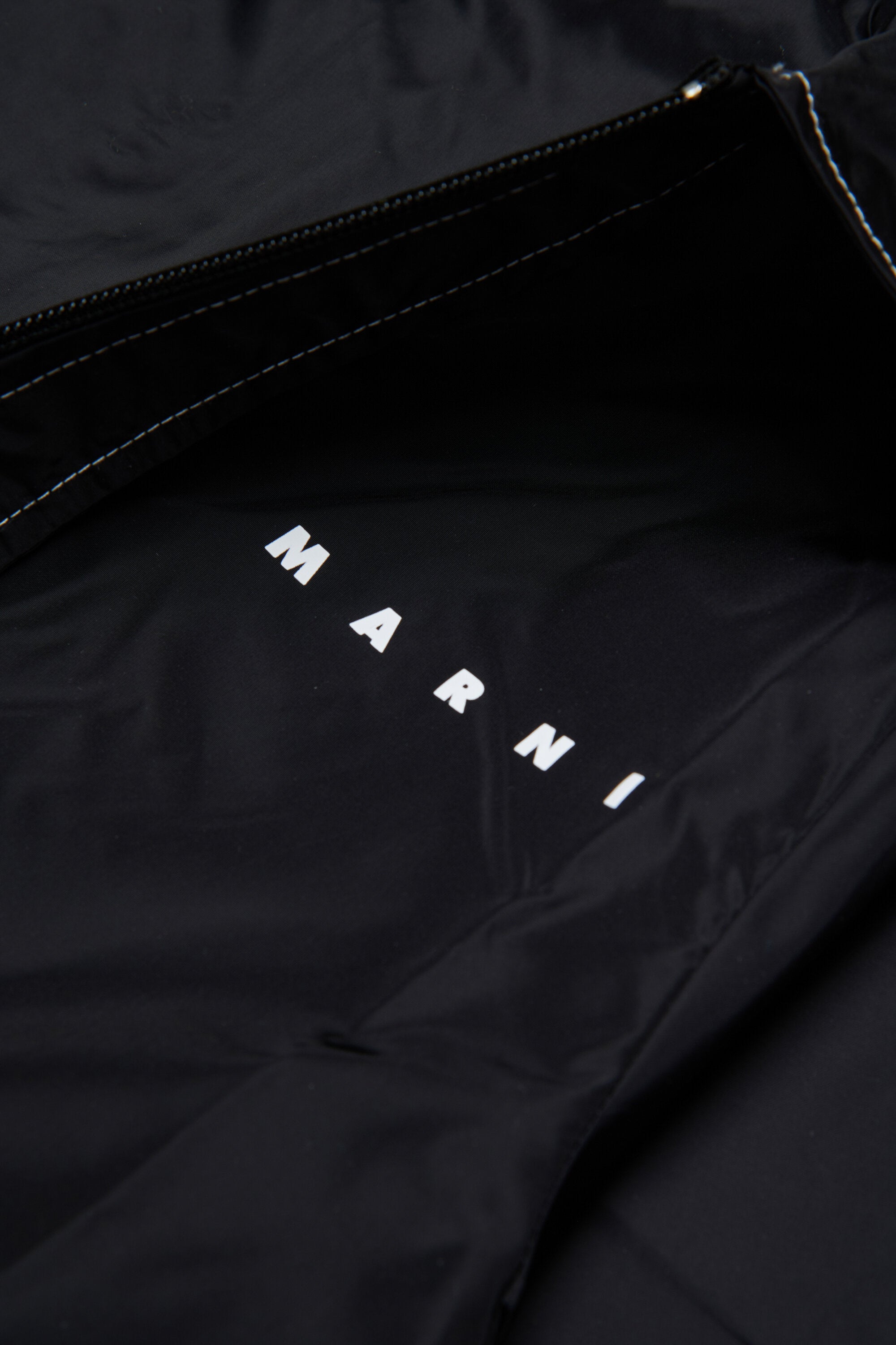 Long jacket with printed logo