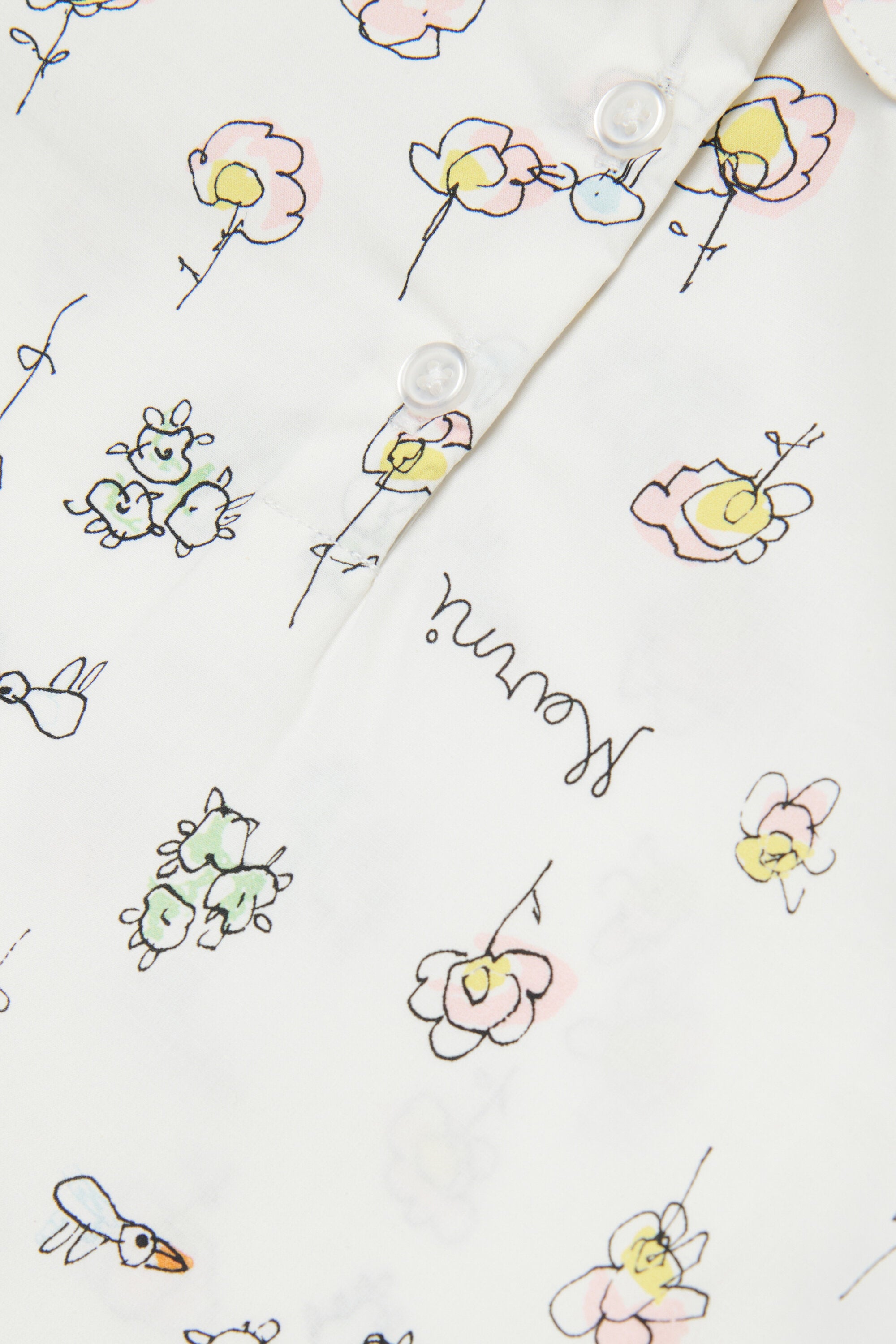 Short-sleeve shirt with floral print