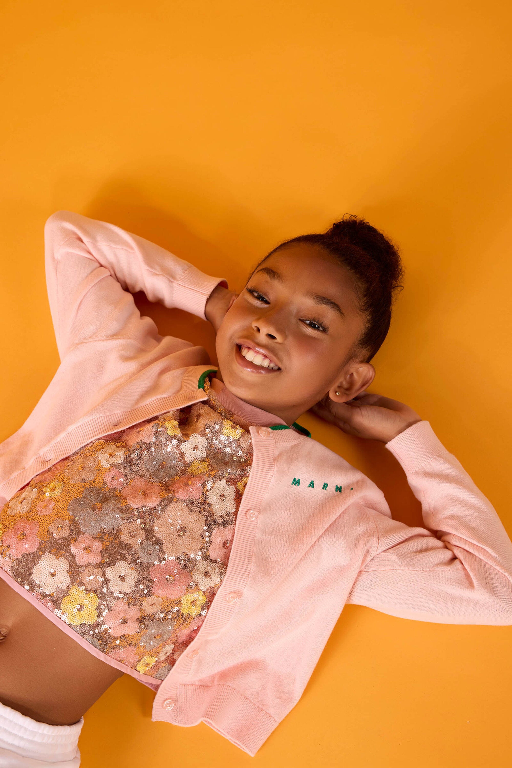 Crew-neck cardigan with logo