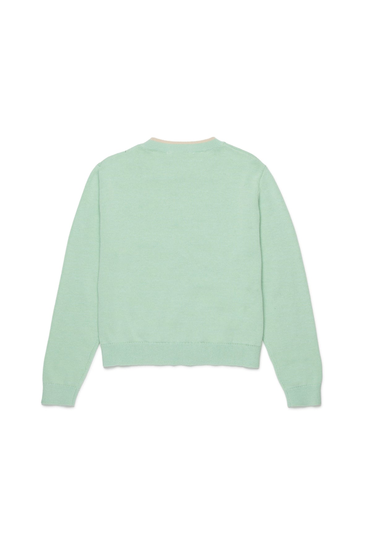 Crew-neck cardigan with logo