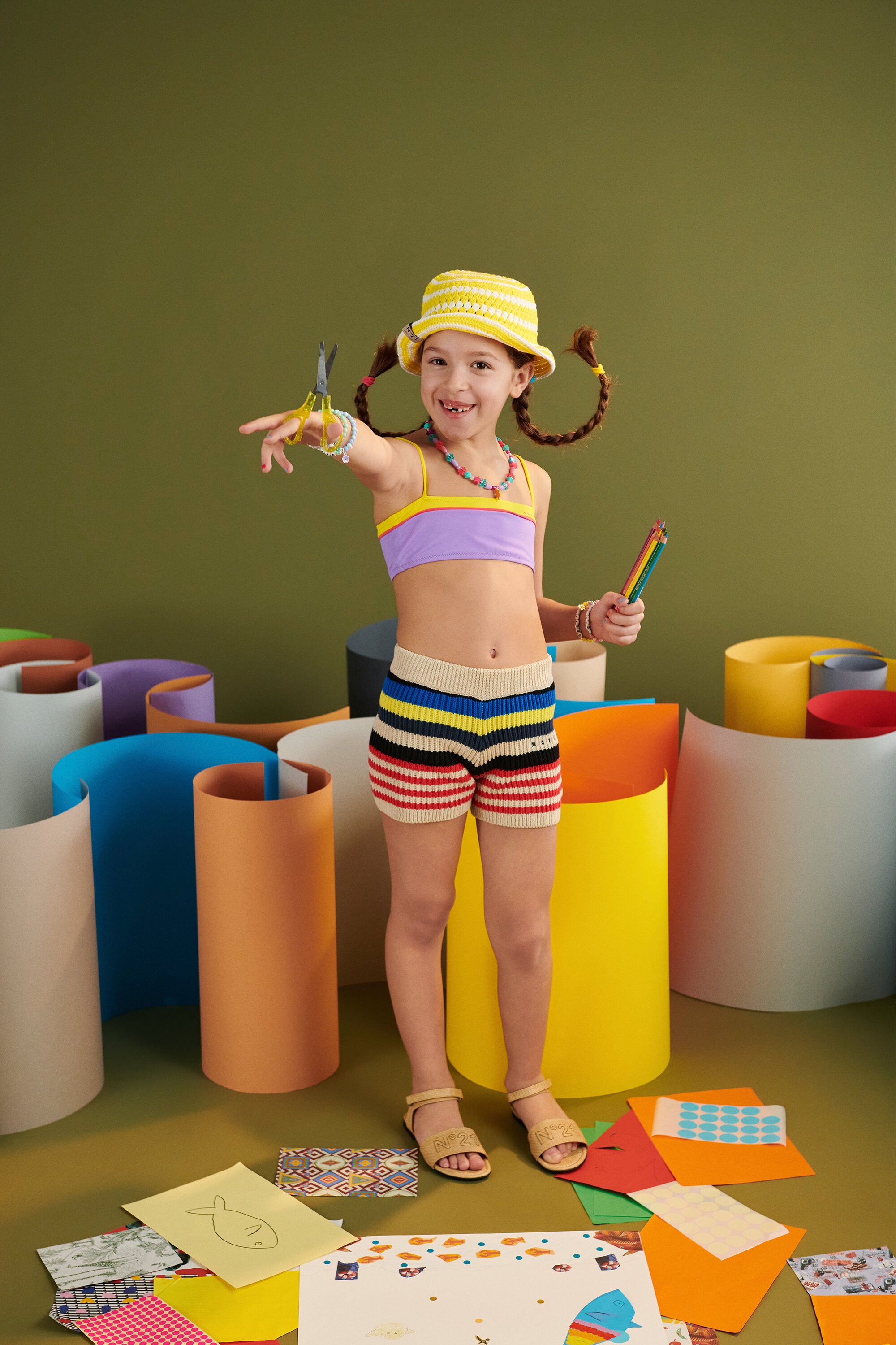 Knit shorts with logo