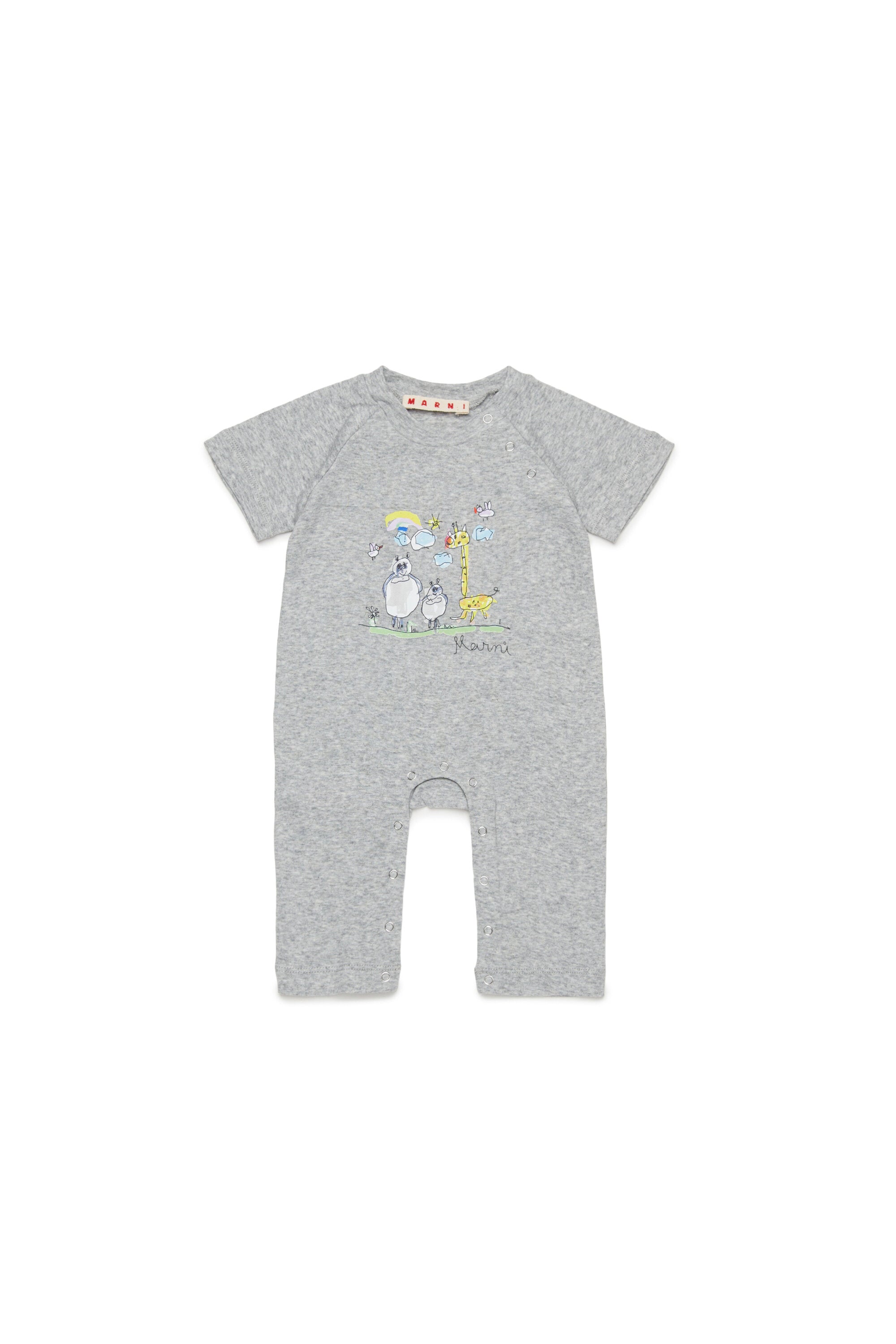Baby jumpsuit with animal print