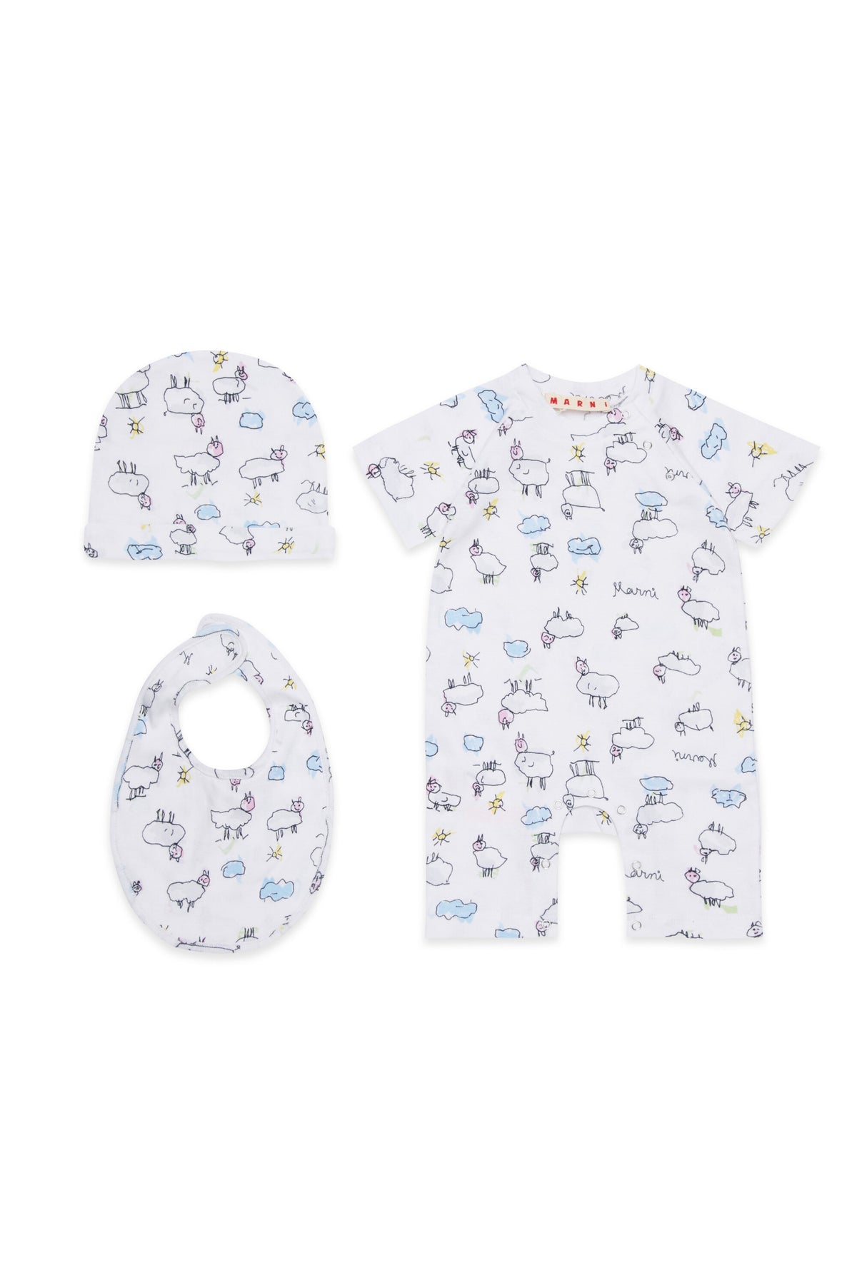 Baby set with lamb print