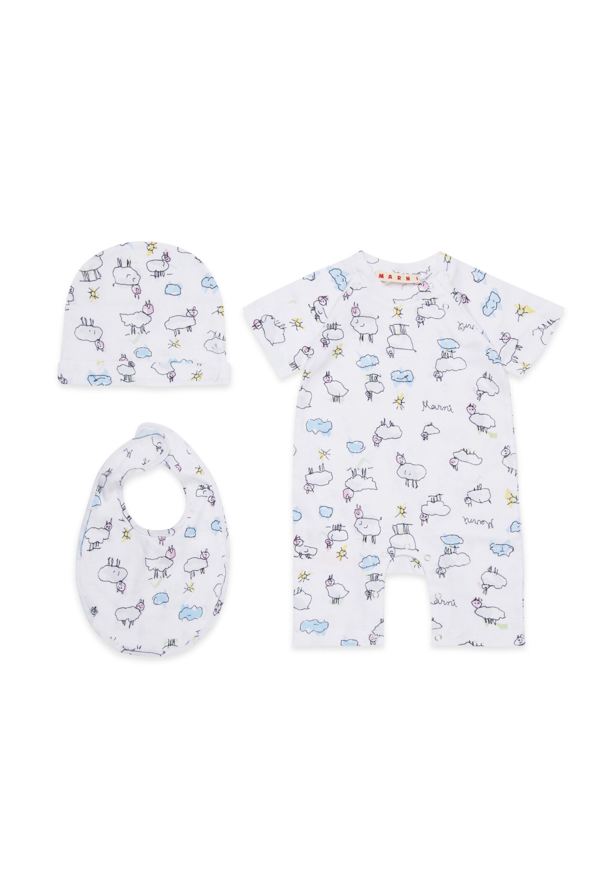 Baby set with lamb print