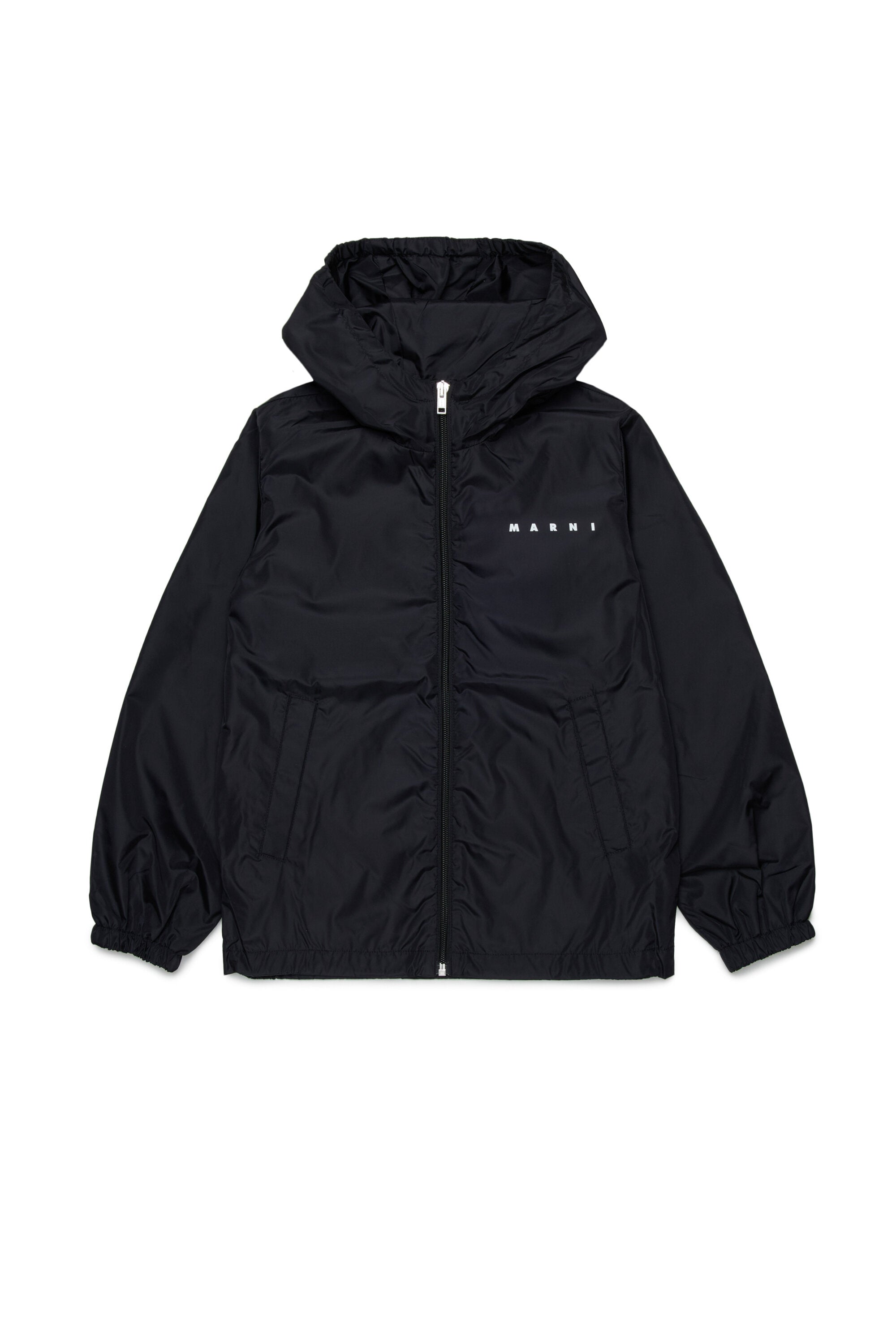 Windbreaker with printed logo