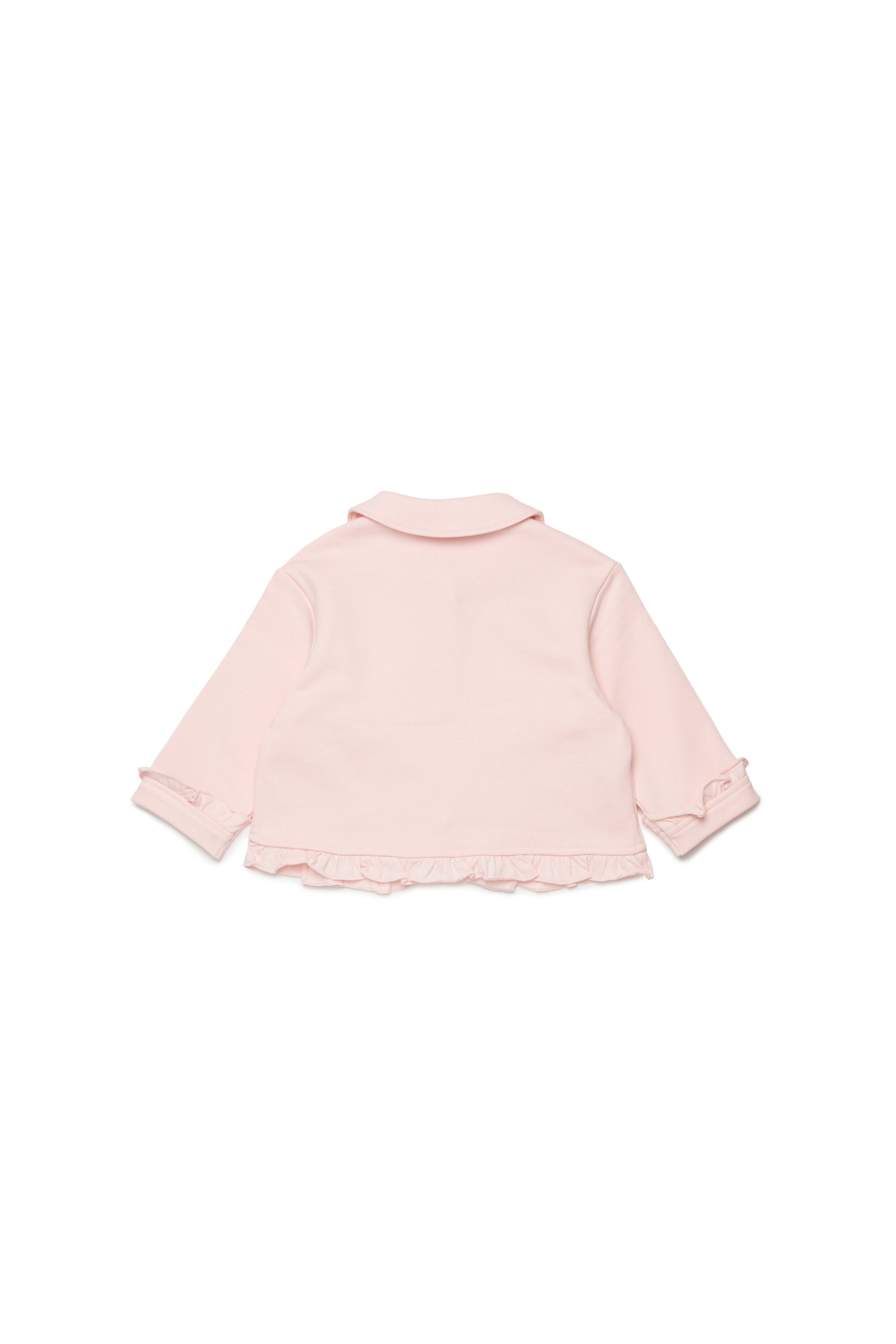 Jacket with ruffles and logo