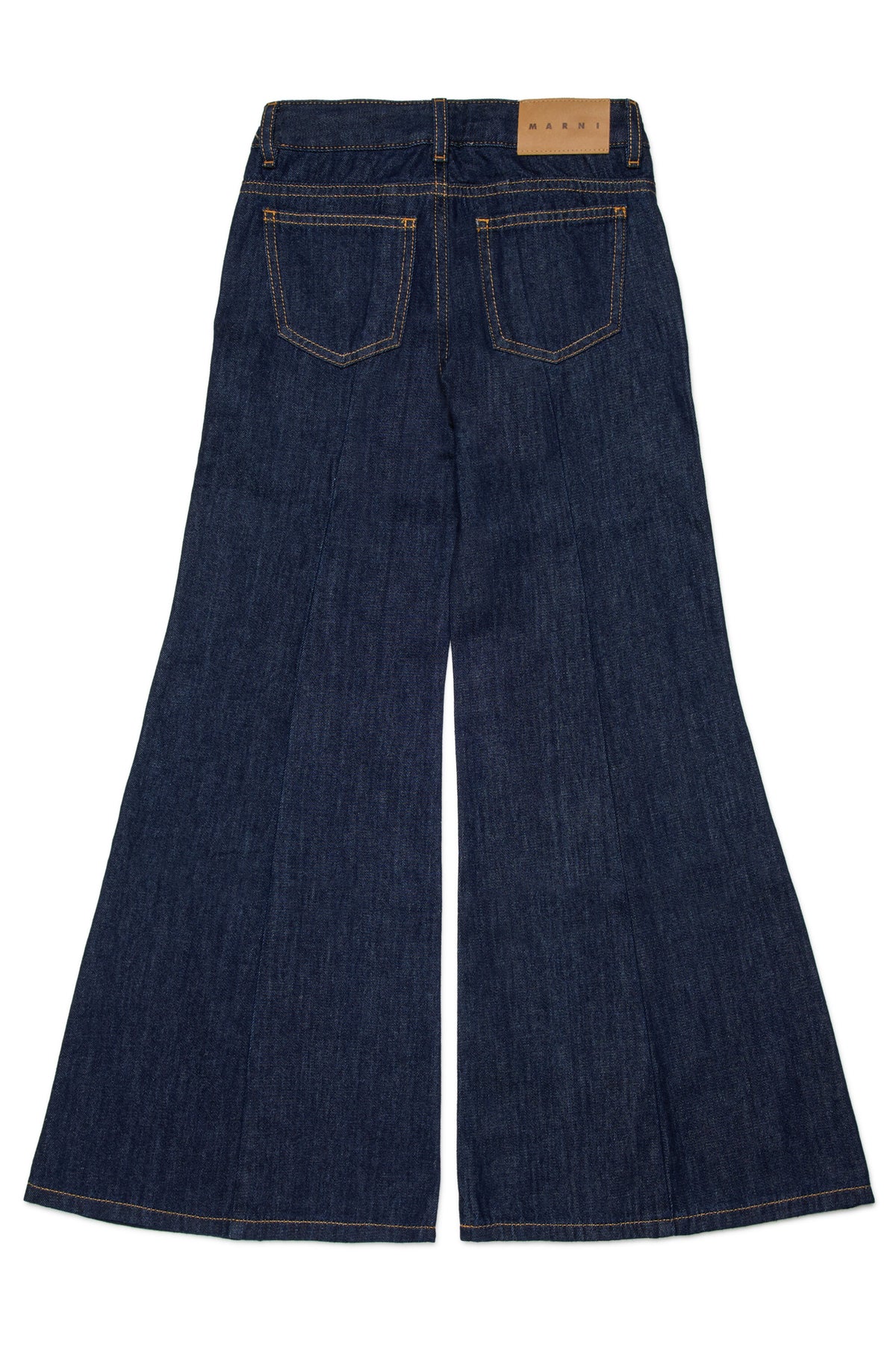 Dark blue flare jeans with logo