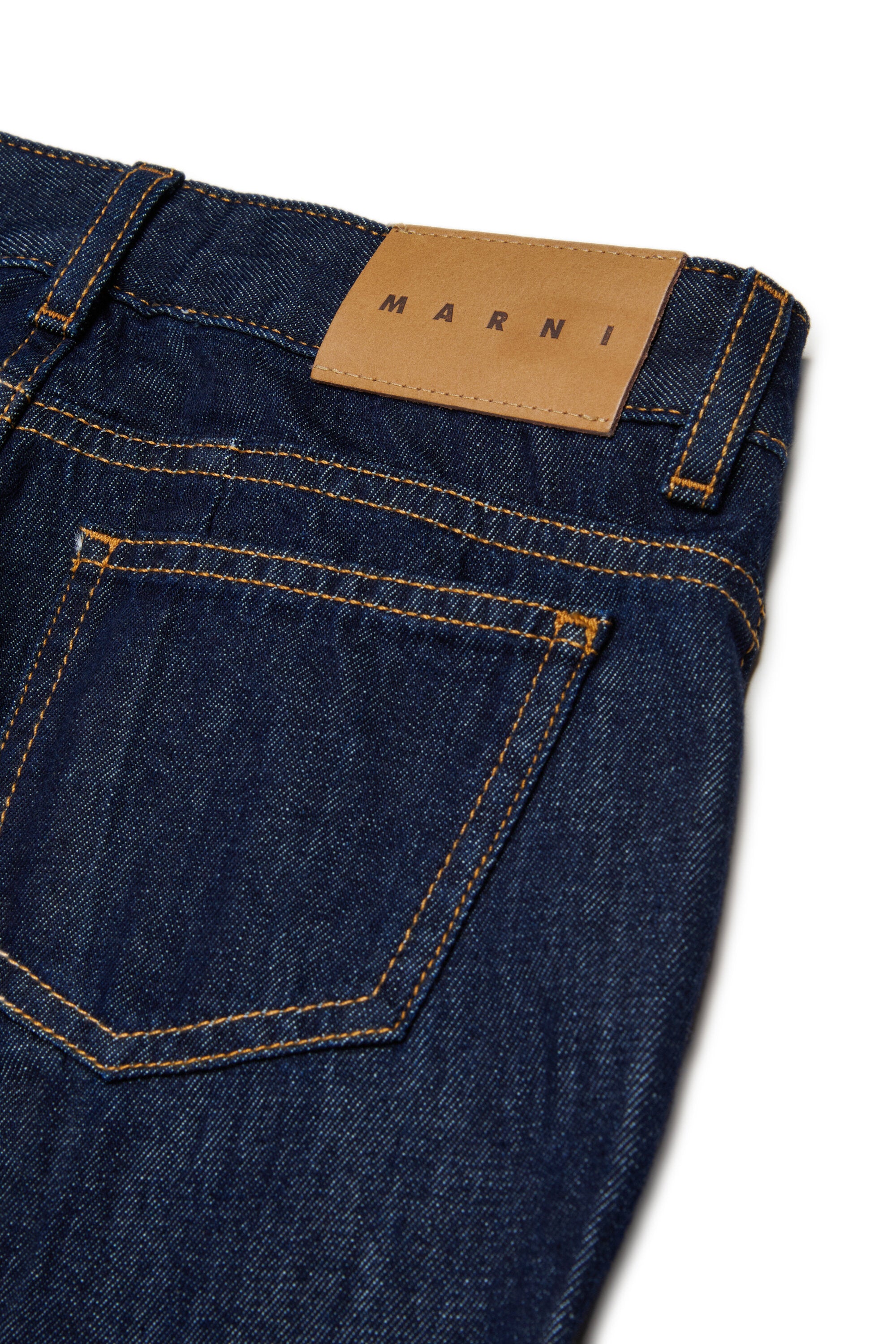 Dark blue flare jeans with logo