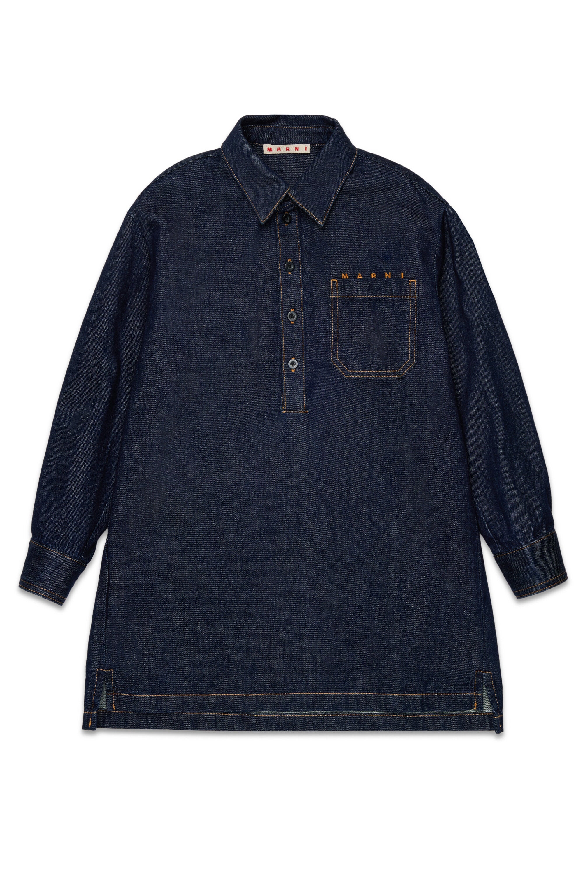 Denim dress with logo