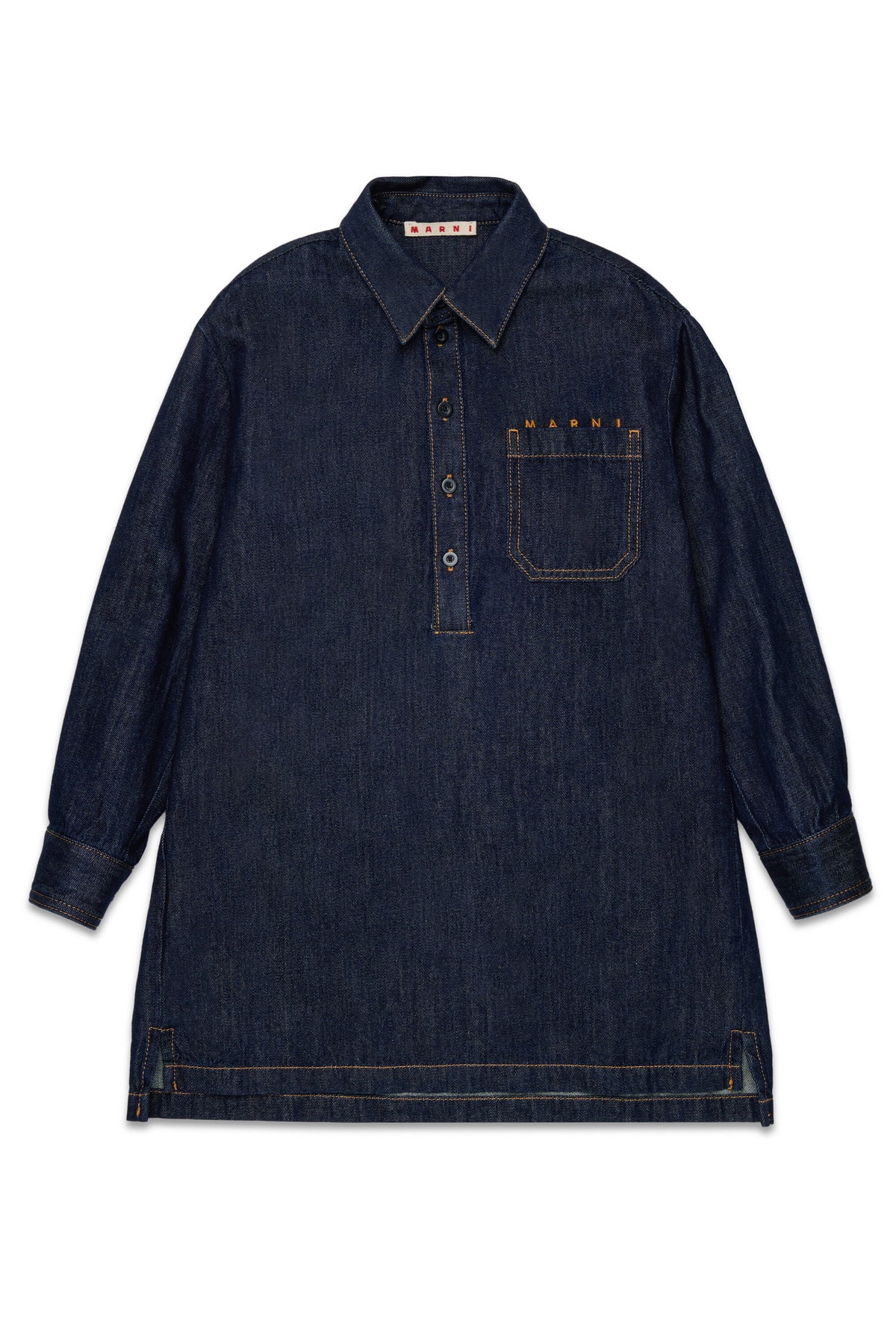 Denim dress with logo