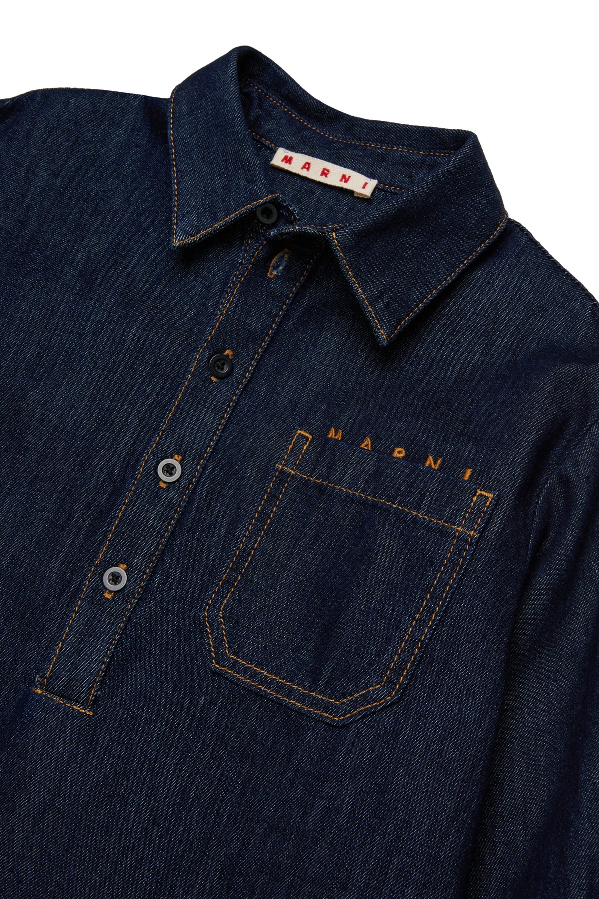 Denim dress with logo