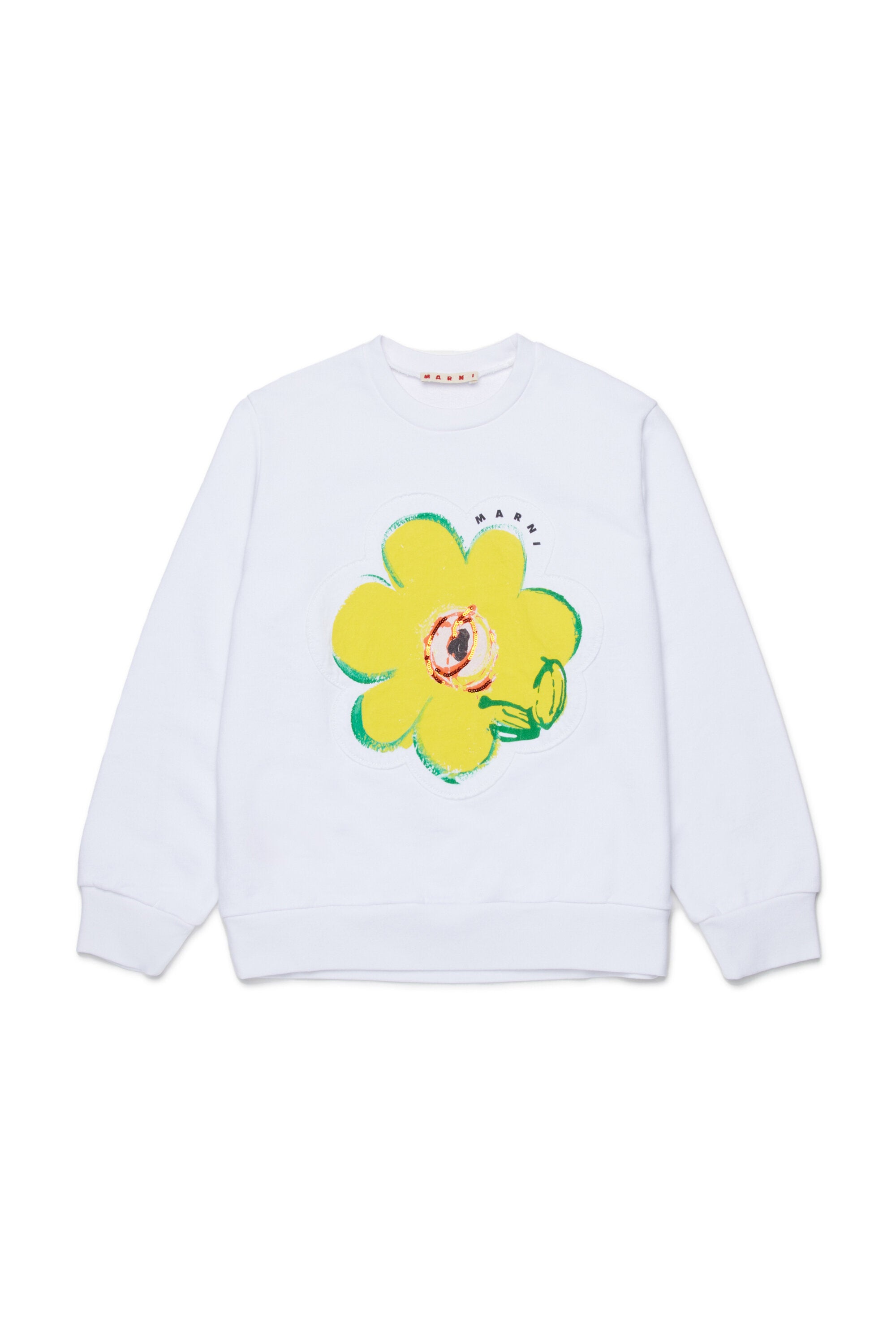 Crewneck sweatshirt with oversized flower