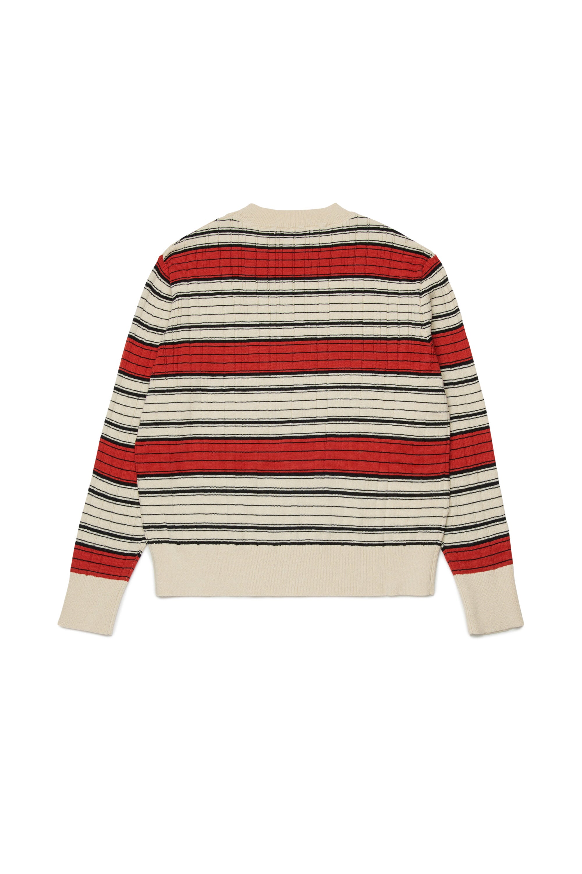 Striped crewneck sweater with logo