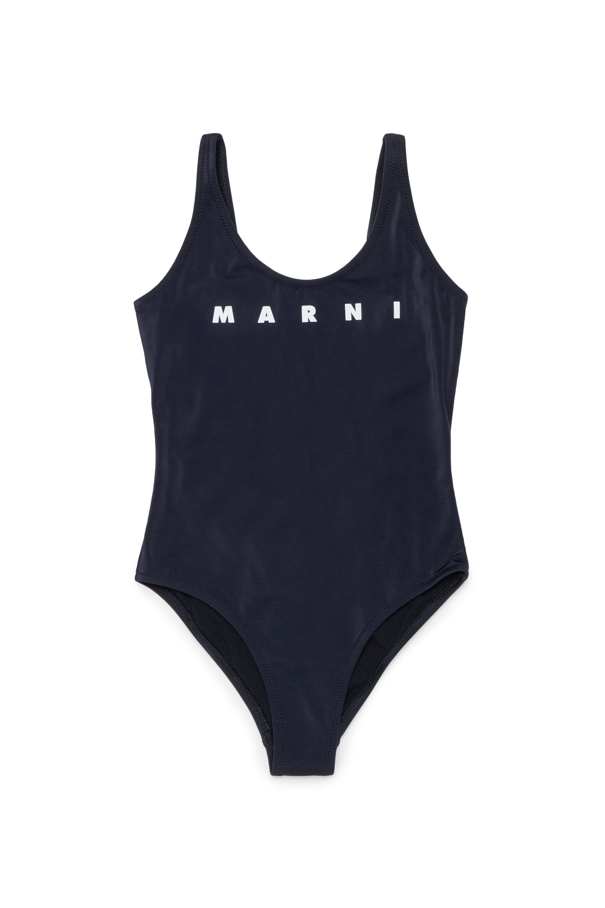 One-piece swimsuit with logo