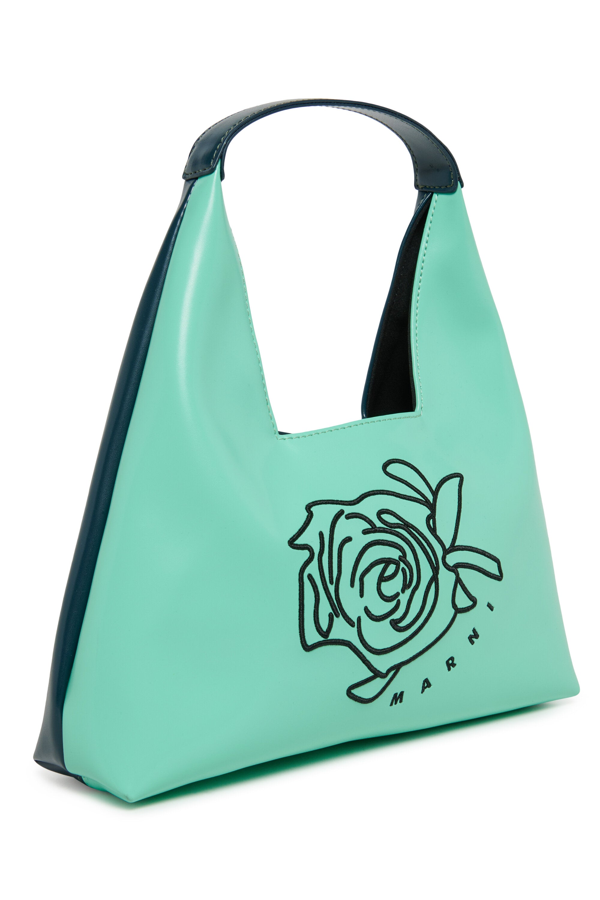 Diamond shoulder bag with floral pattern
