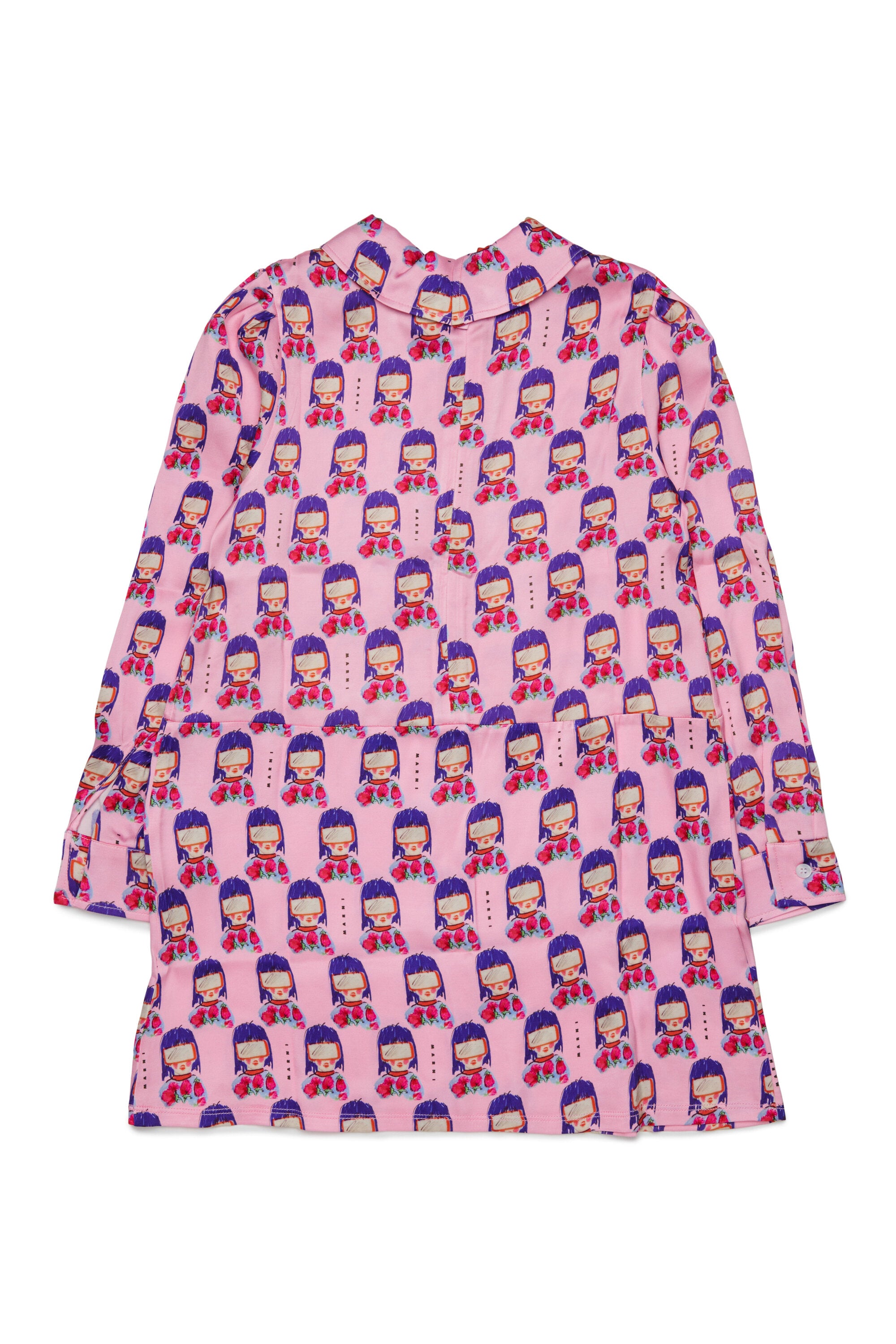 Patterned dress with classic collar