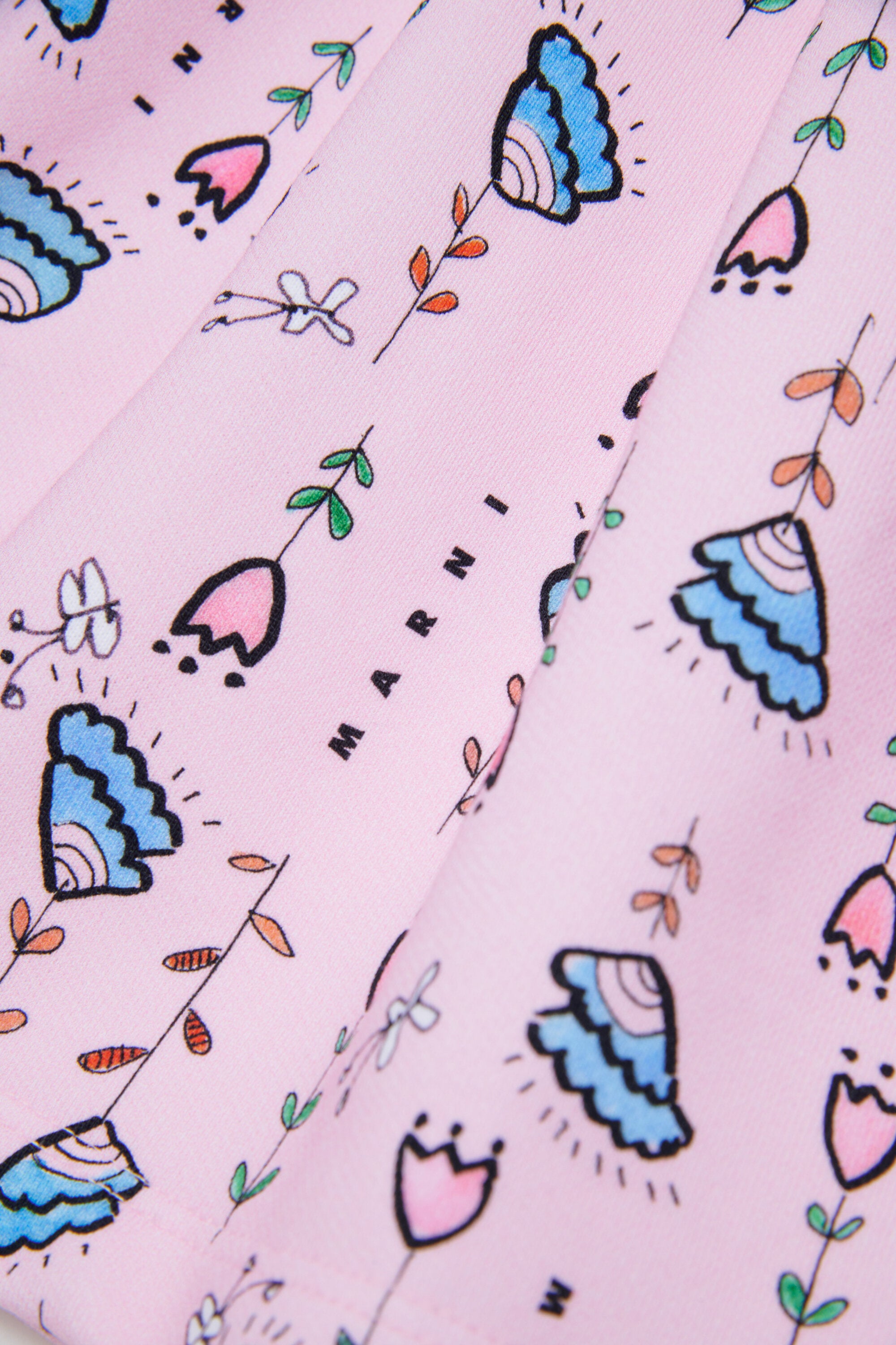 Dress with logo and floral pattern
