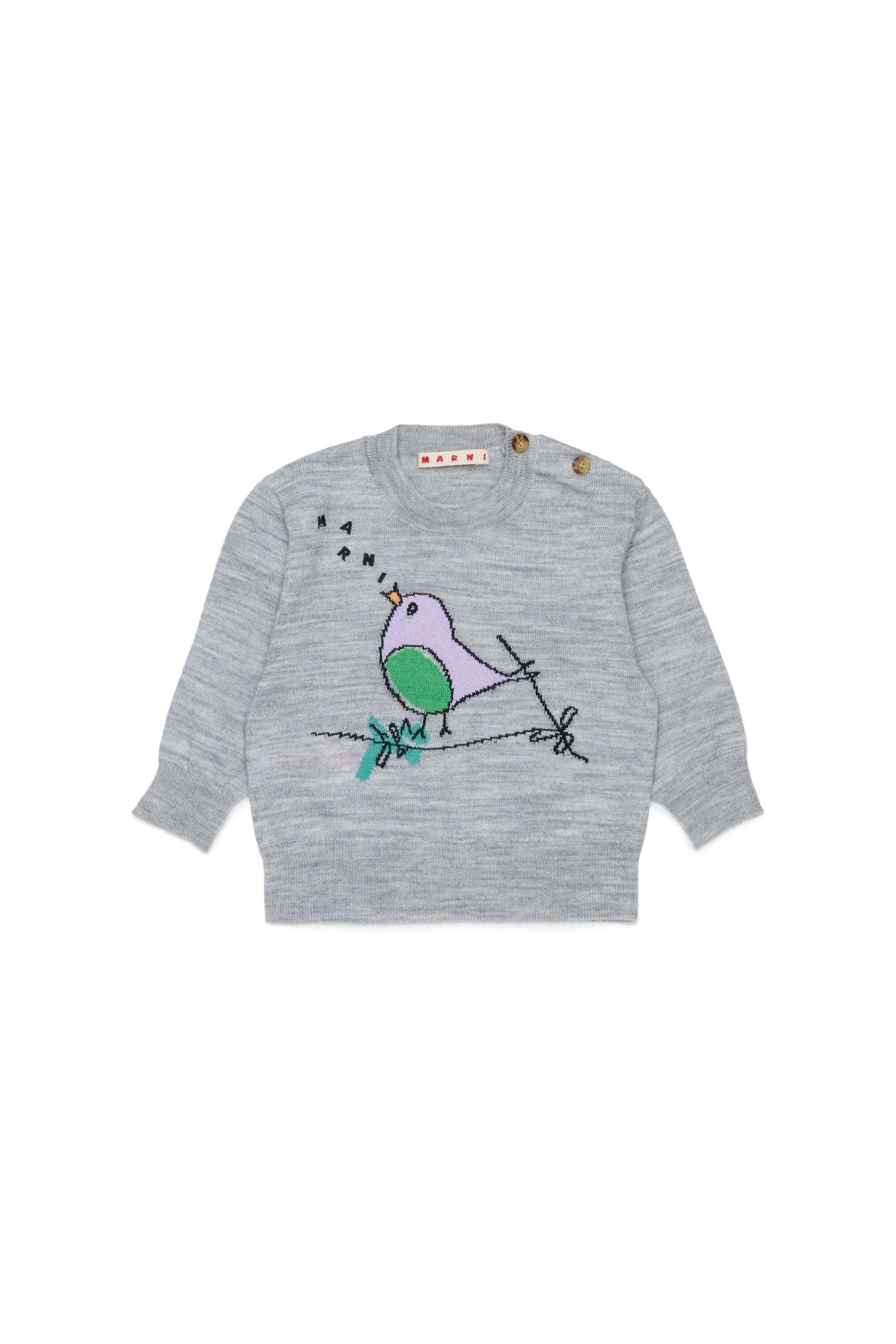 Crew-neck pullover with embroidered pattern