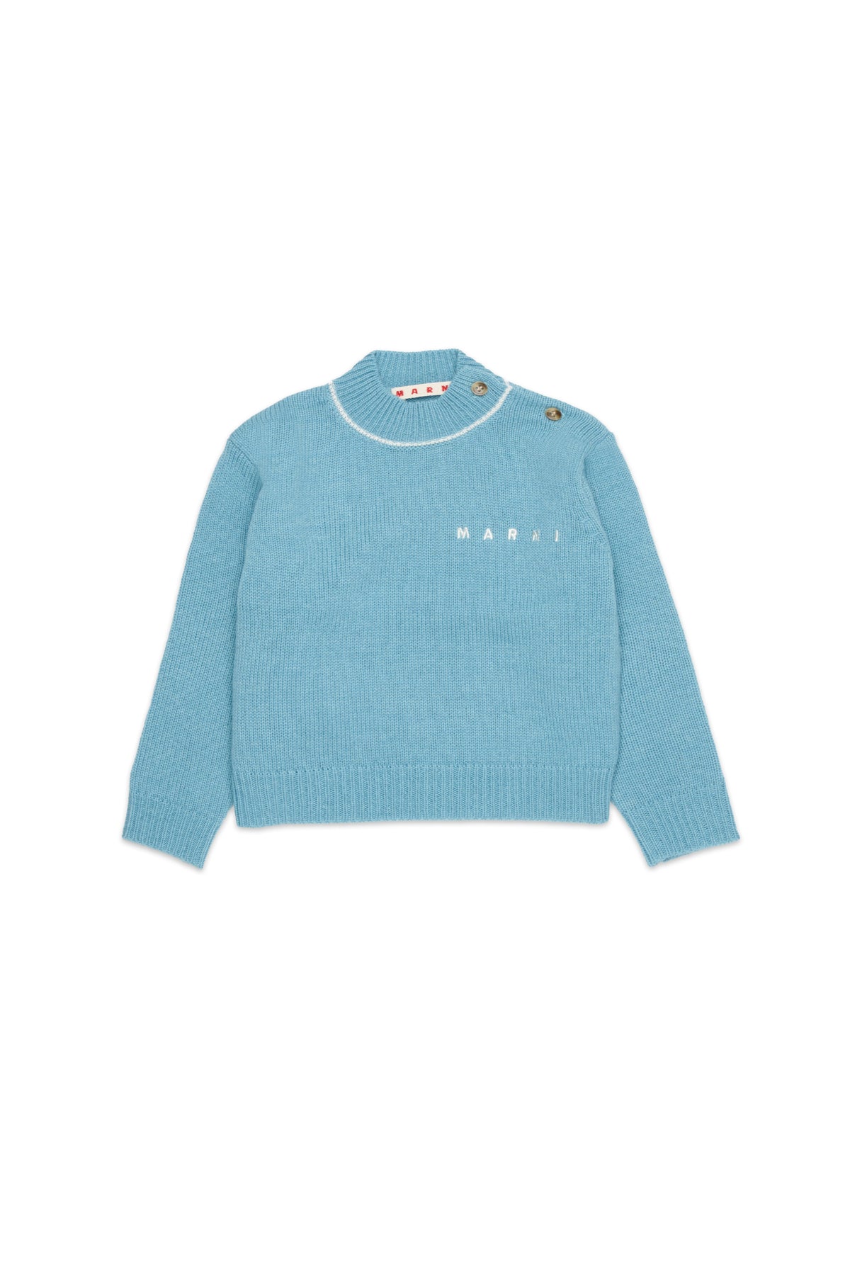 Crew-neck pullover in wool and cashmere