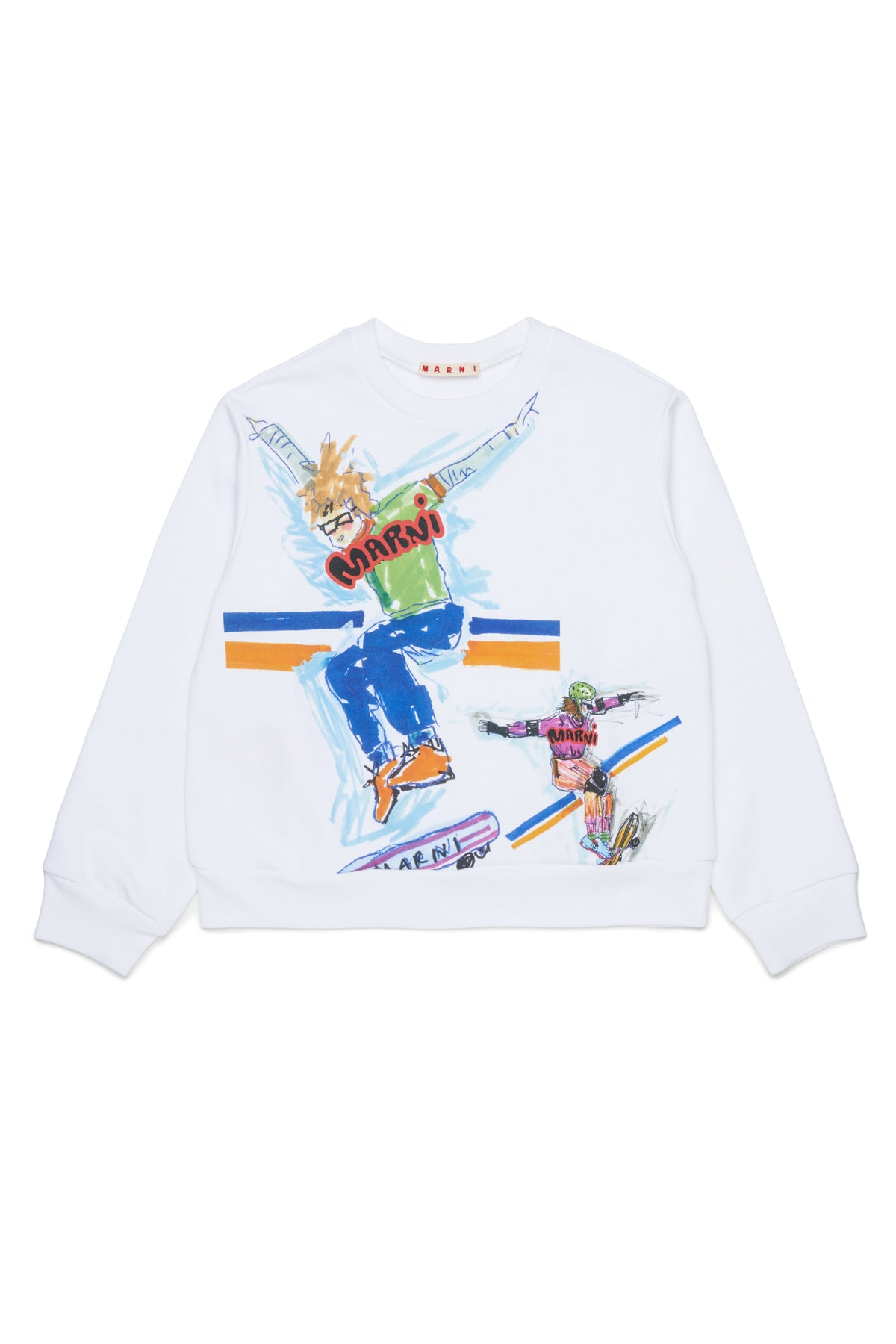 Crew-neck sweatshirt with skater print