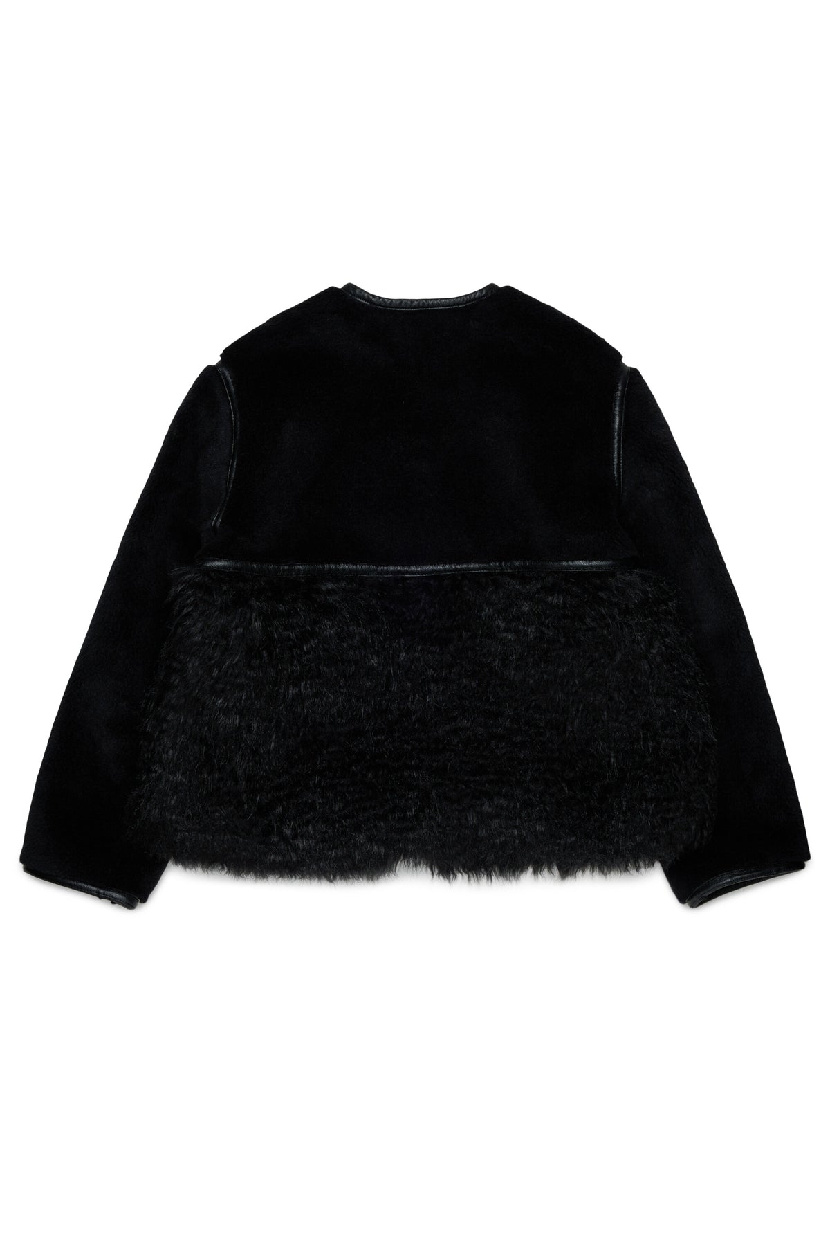Shearling jacket with printed logo