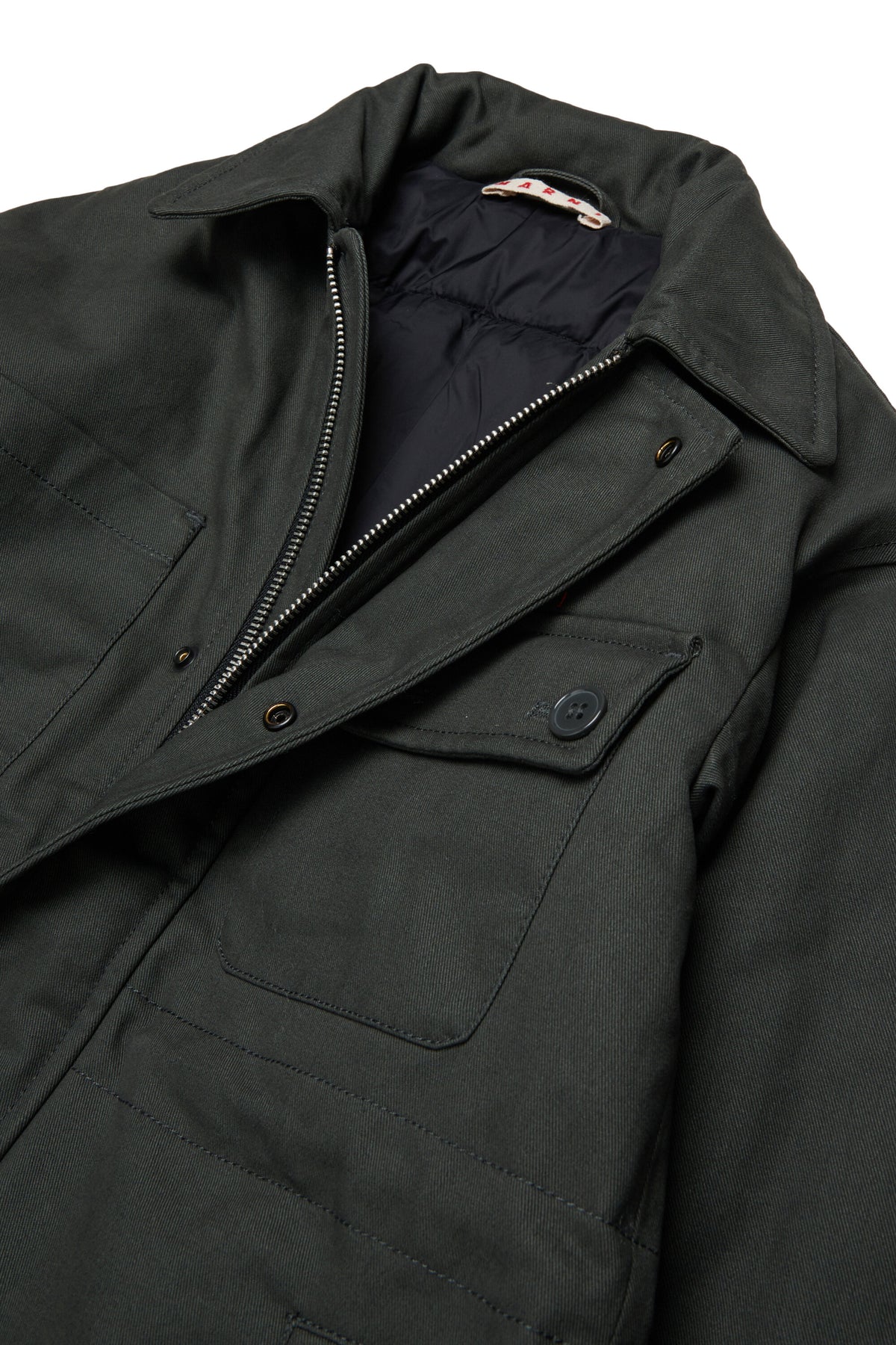 Parka jacket with printed logo