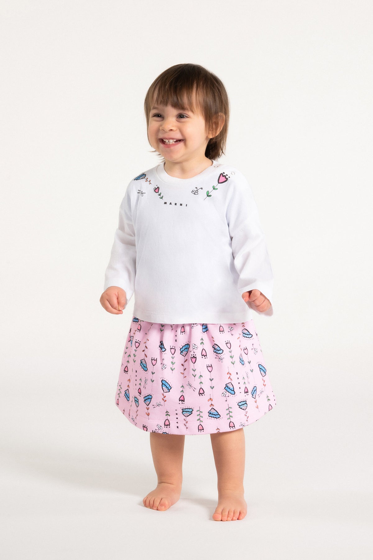Patterned skirt with logo