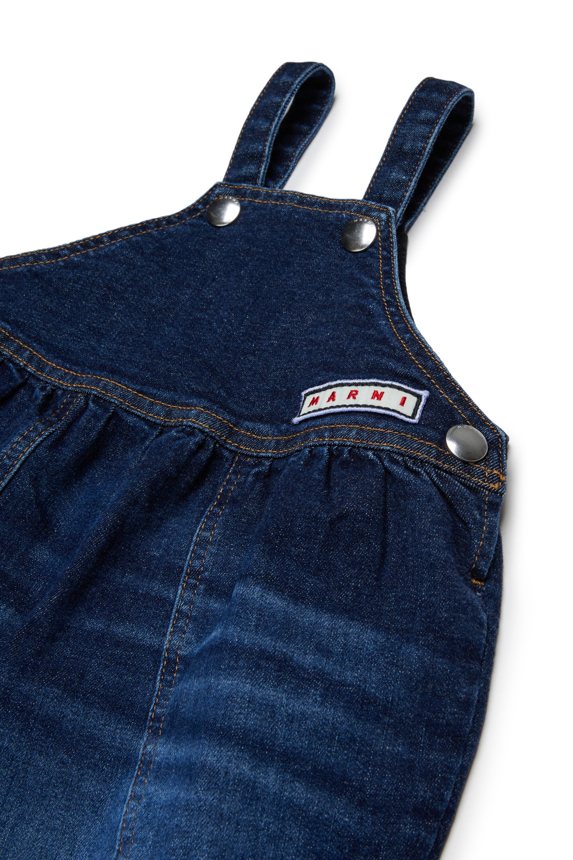 Denim overalls with logo