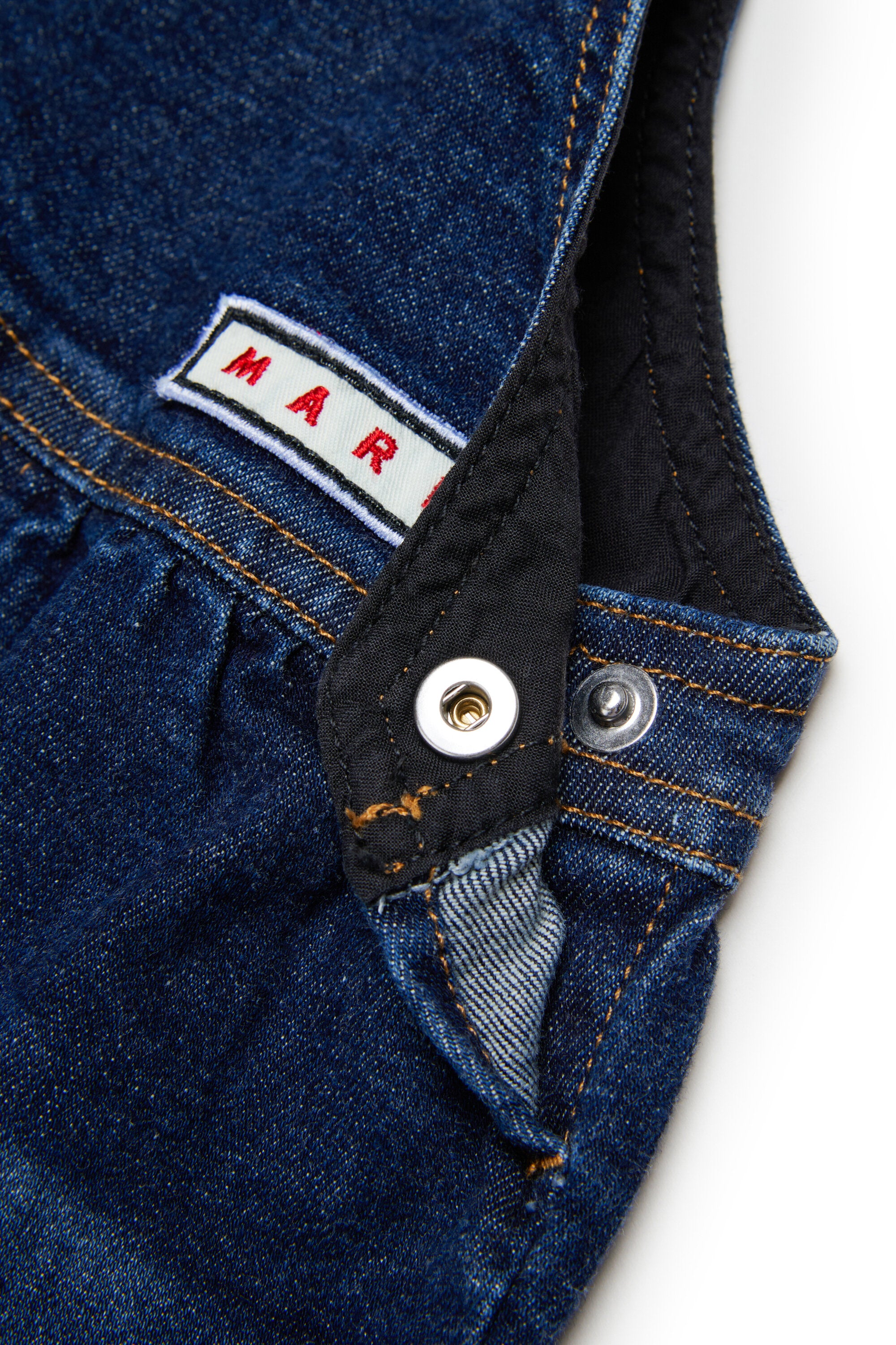 Denim overalls with logo
