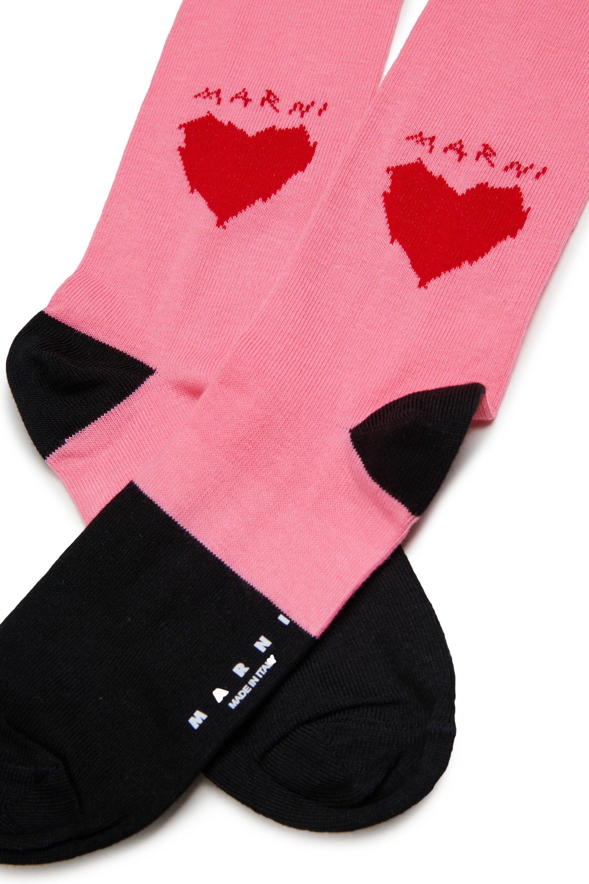 Socks with heart embroidery