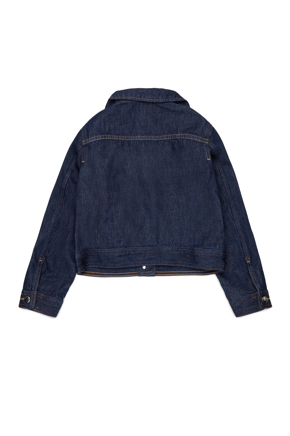 Denim jacket with floral collar