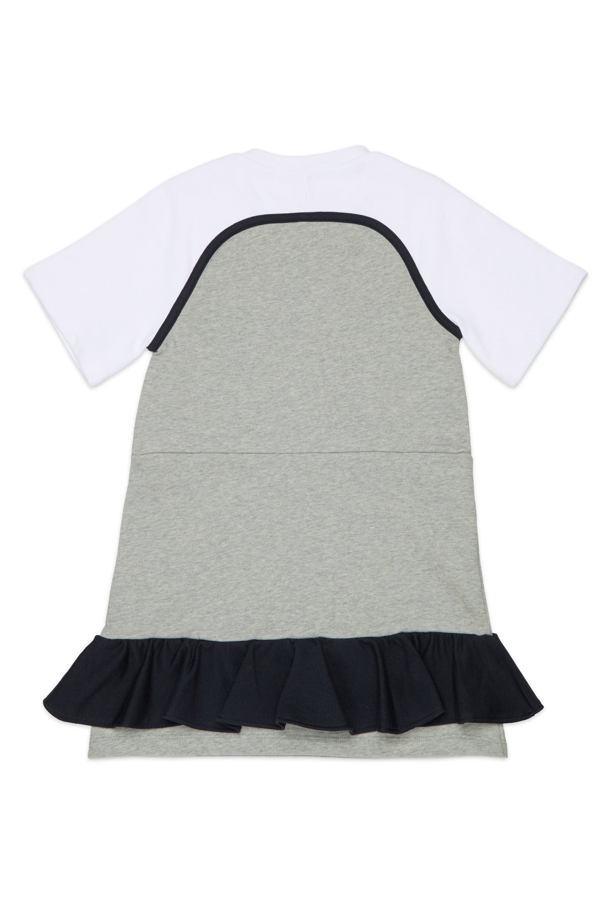 Fleece dress with zip and ruffle