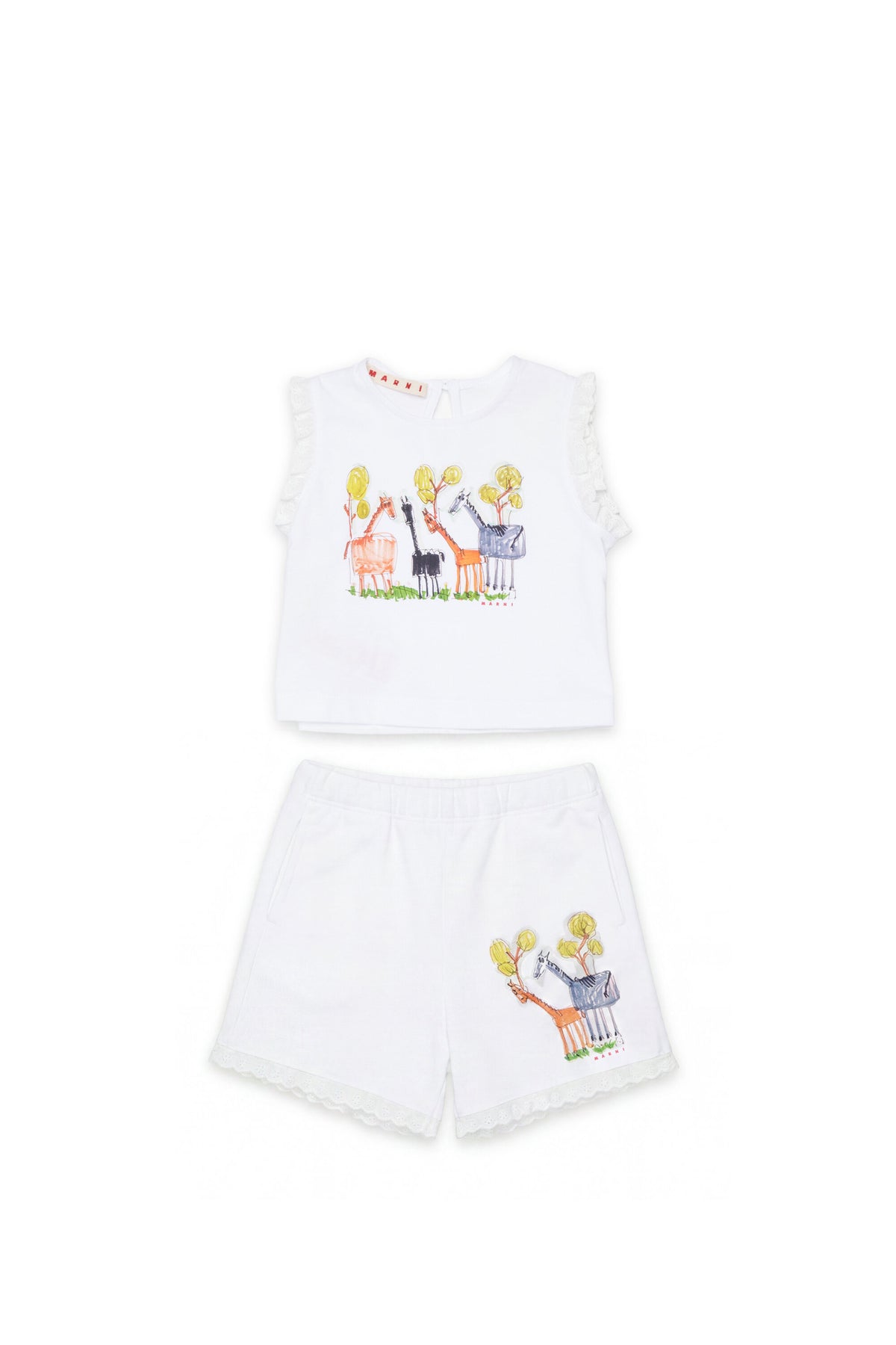 Top and shorts set with lace