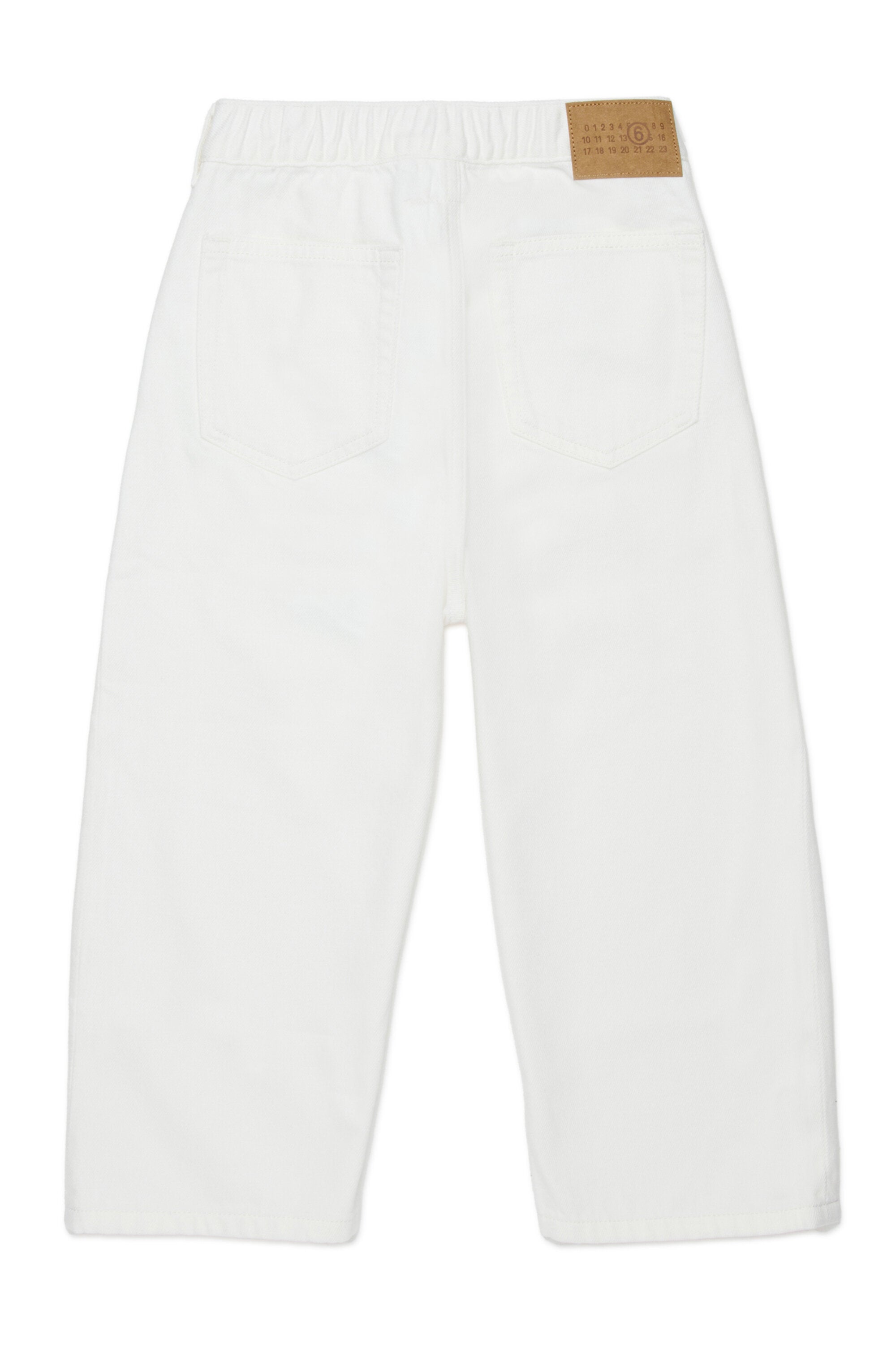 White regular-fit five-pocket jeans