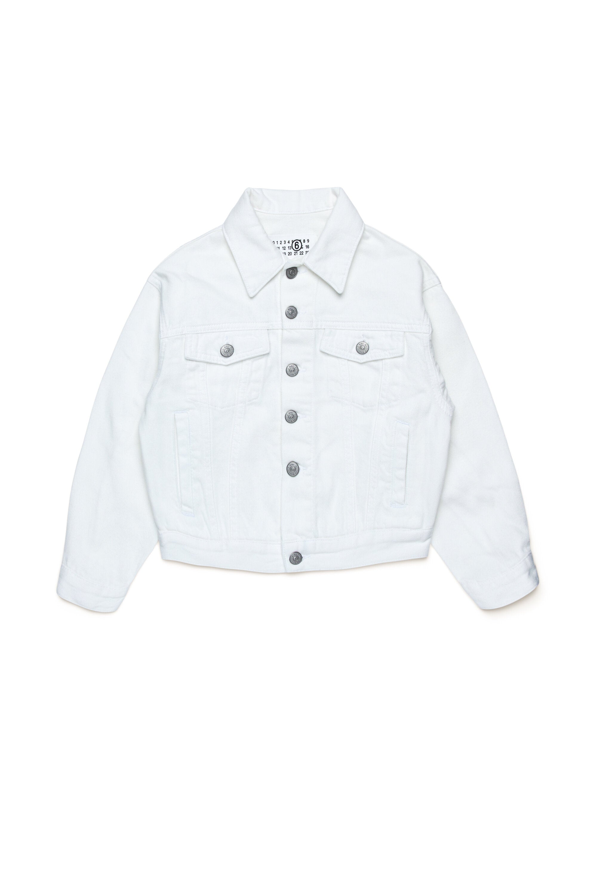 Branded white denim jacket