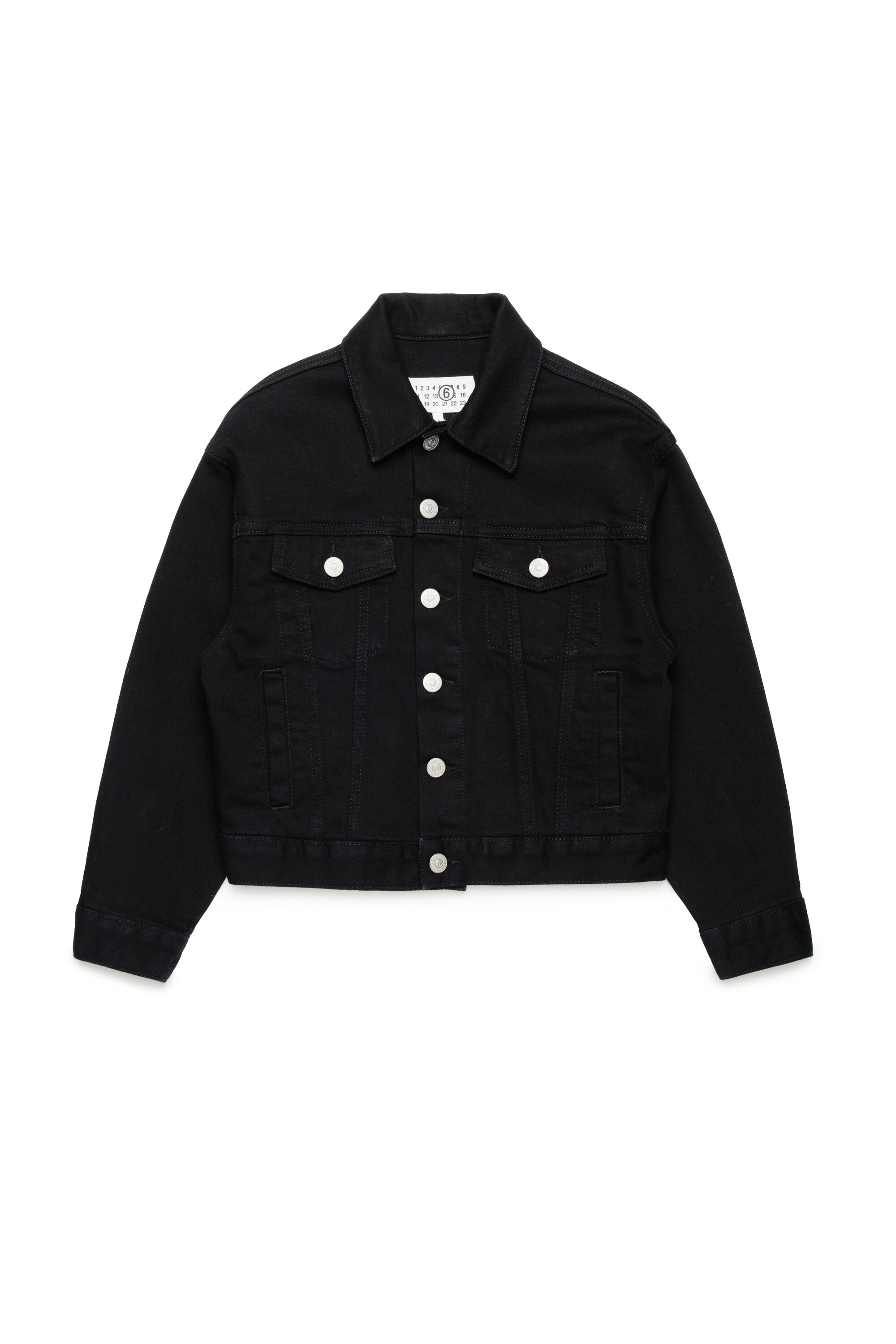Branded black denim jacket