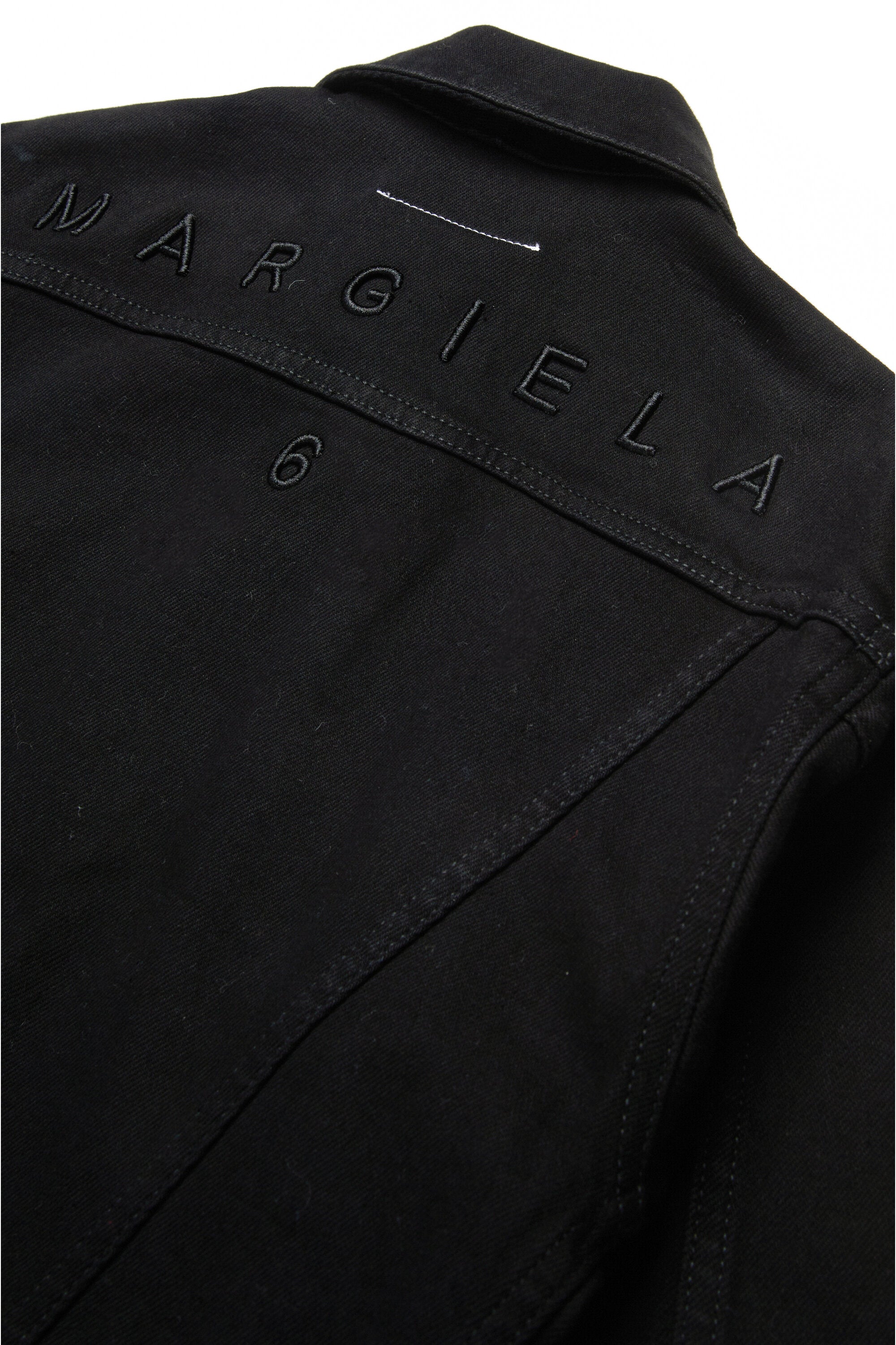 Branded black denim jacket