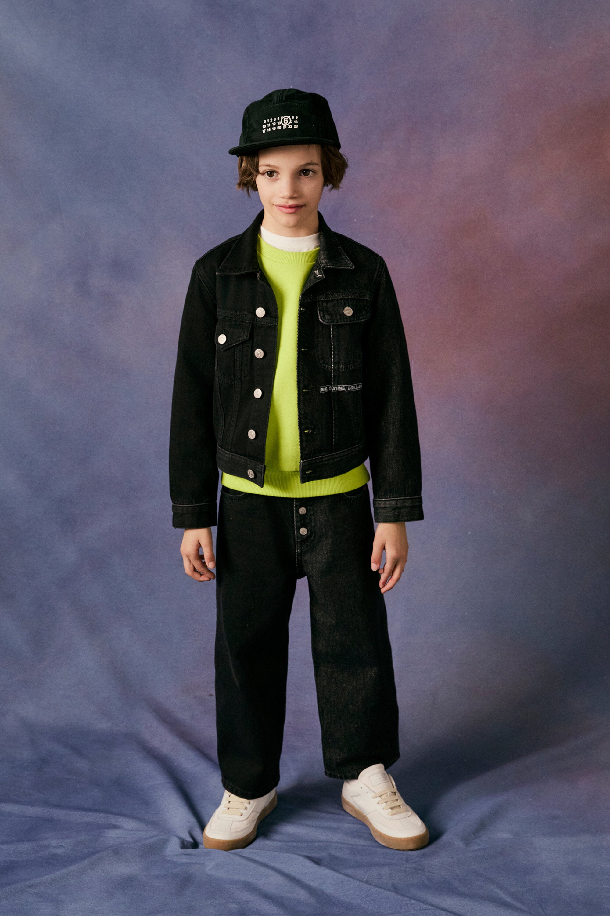 Branded black denim jacket